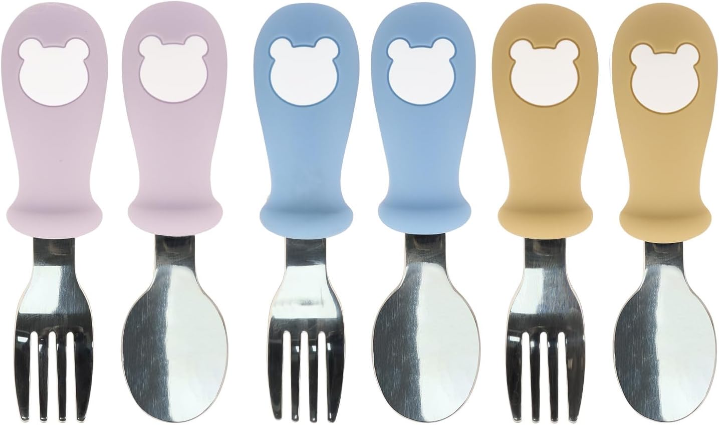 6Pc Toddler Utensil Set - Safe Self-Feeding Flatware