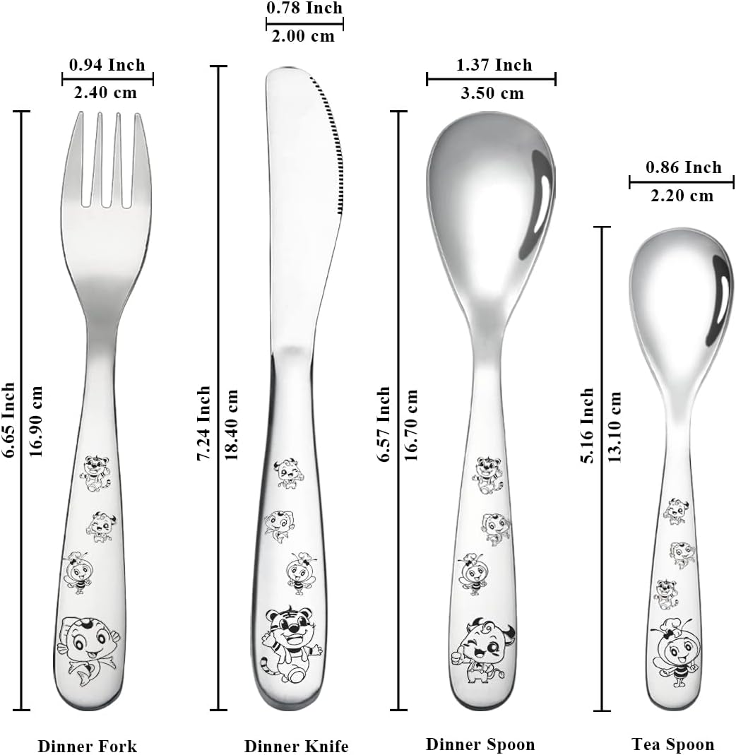 Berglander Toddler 4-Piece Stainless Steel Flatware Set 1