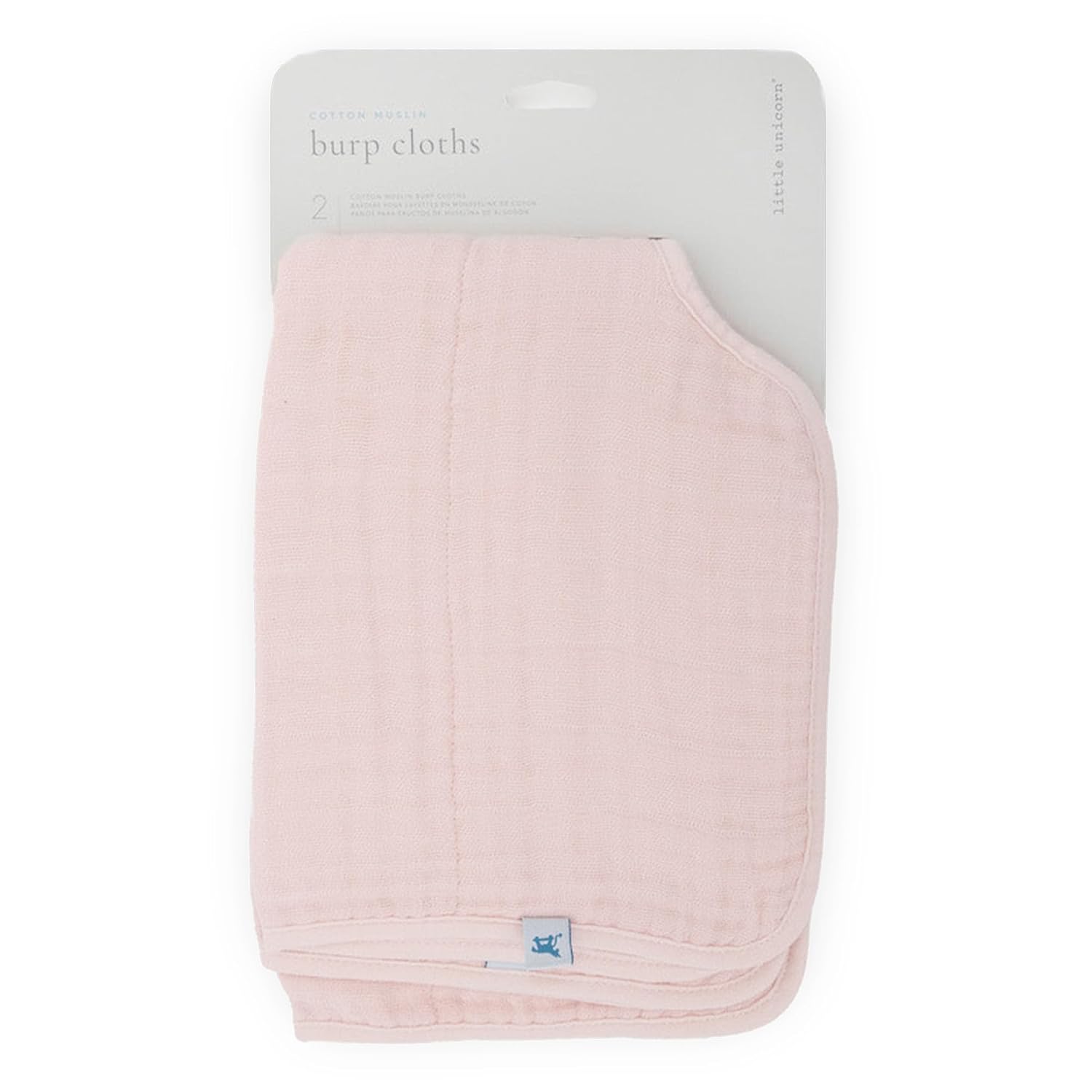 Little Unicorn Burp Cloth 2 Pack Light Pink