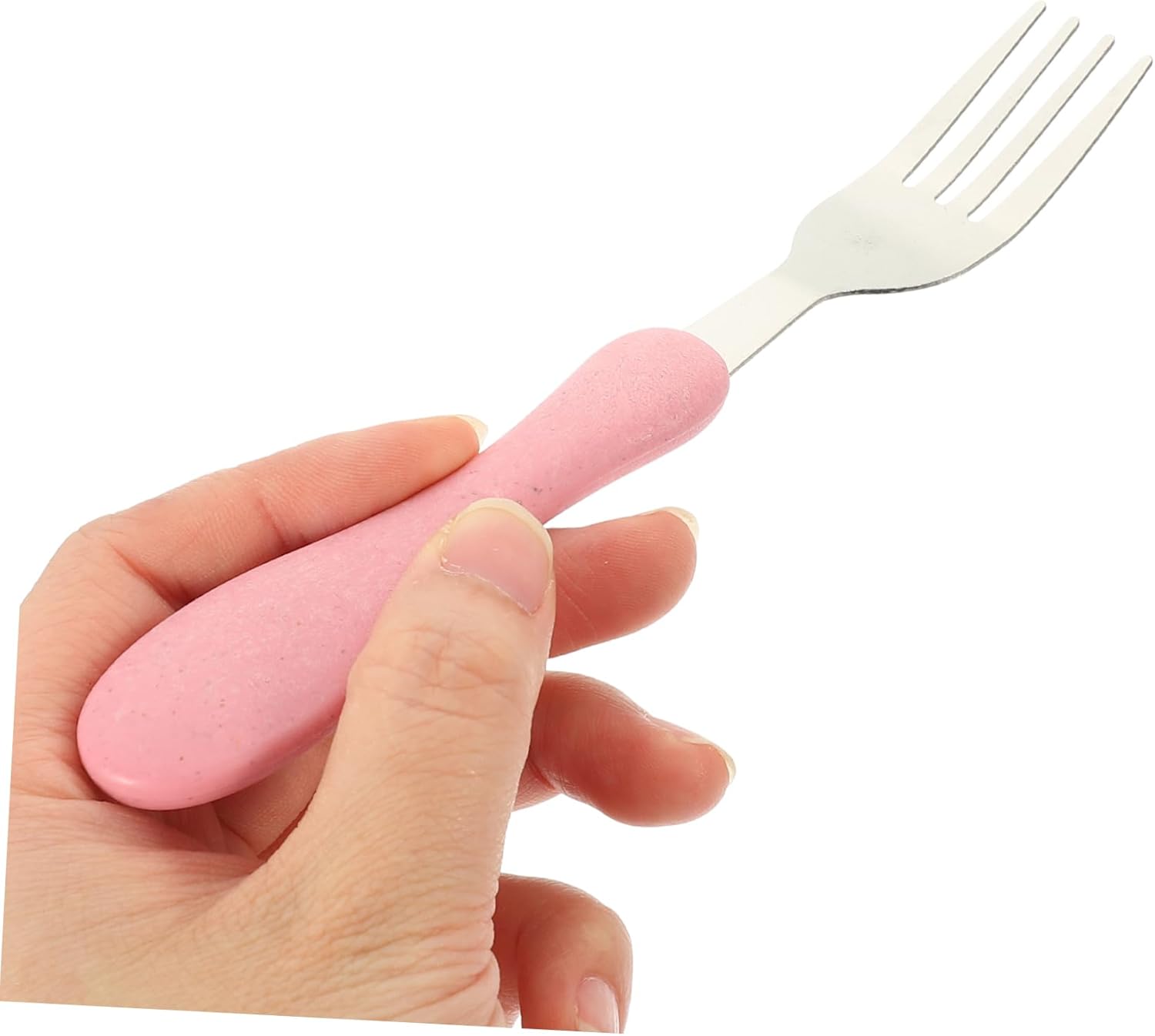DECHOUS 4pcs Pink Cartoon Fork Spoon Set