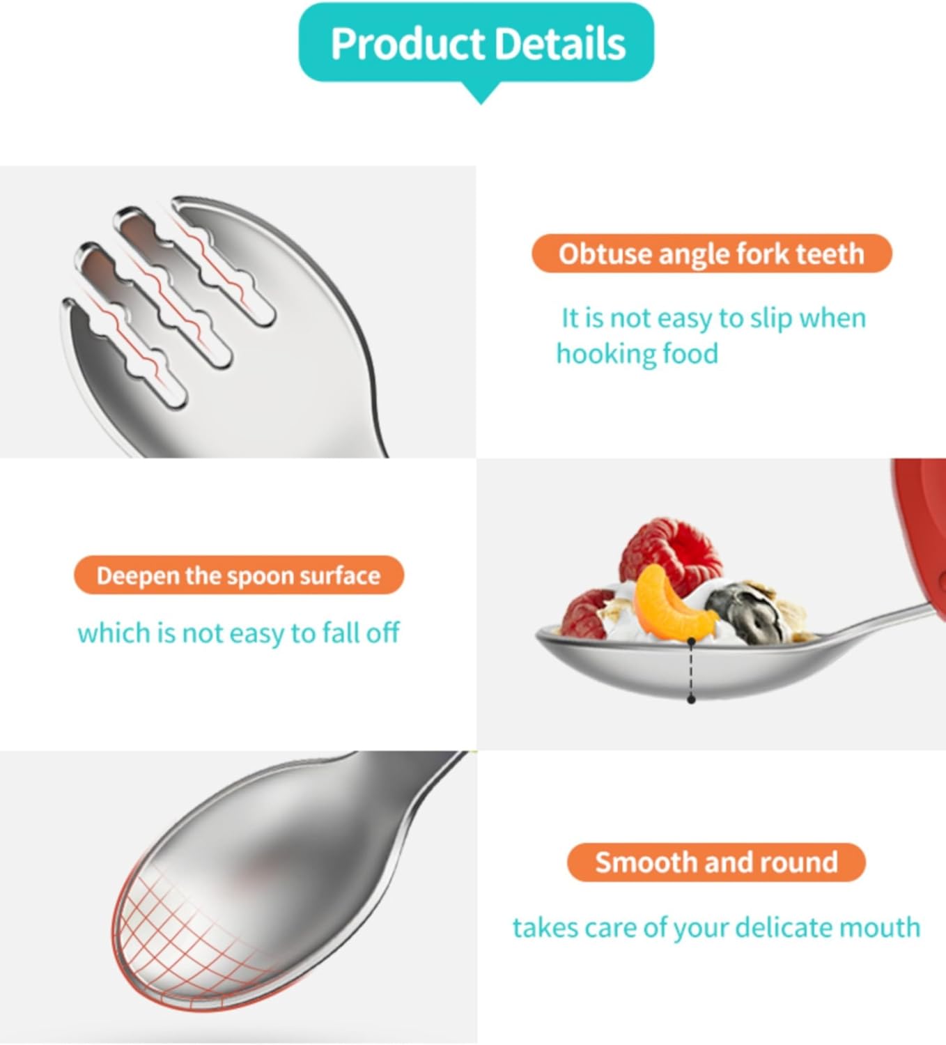 Yimido Kids Fork Spoon Set BPA-Free Durable Toddler-Safe