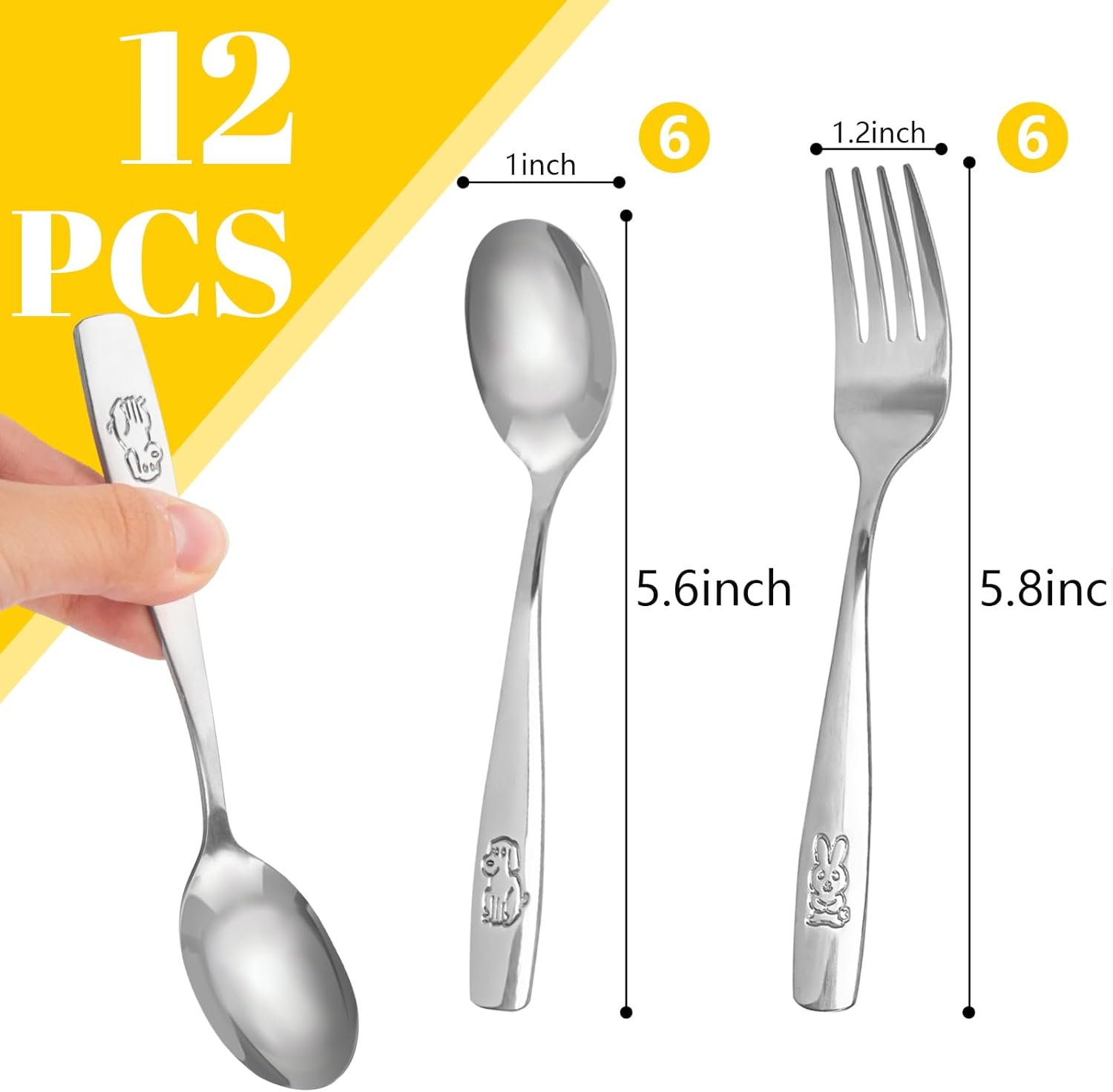 HAKSEN Toddler Stainless Steel Utensils Set 12PCS 1