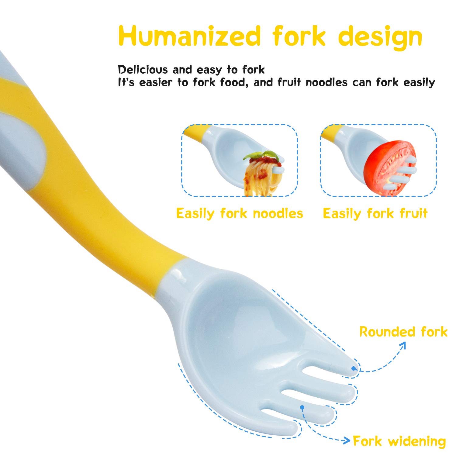 Linowos Baby Utensils Set with Travel Safe Case