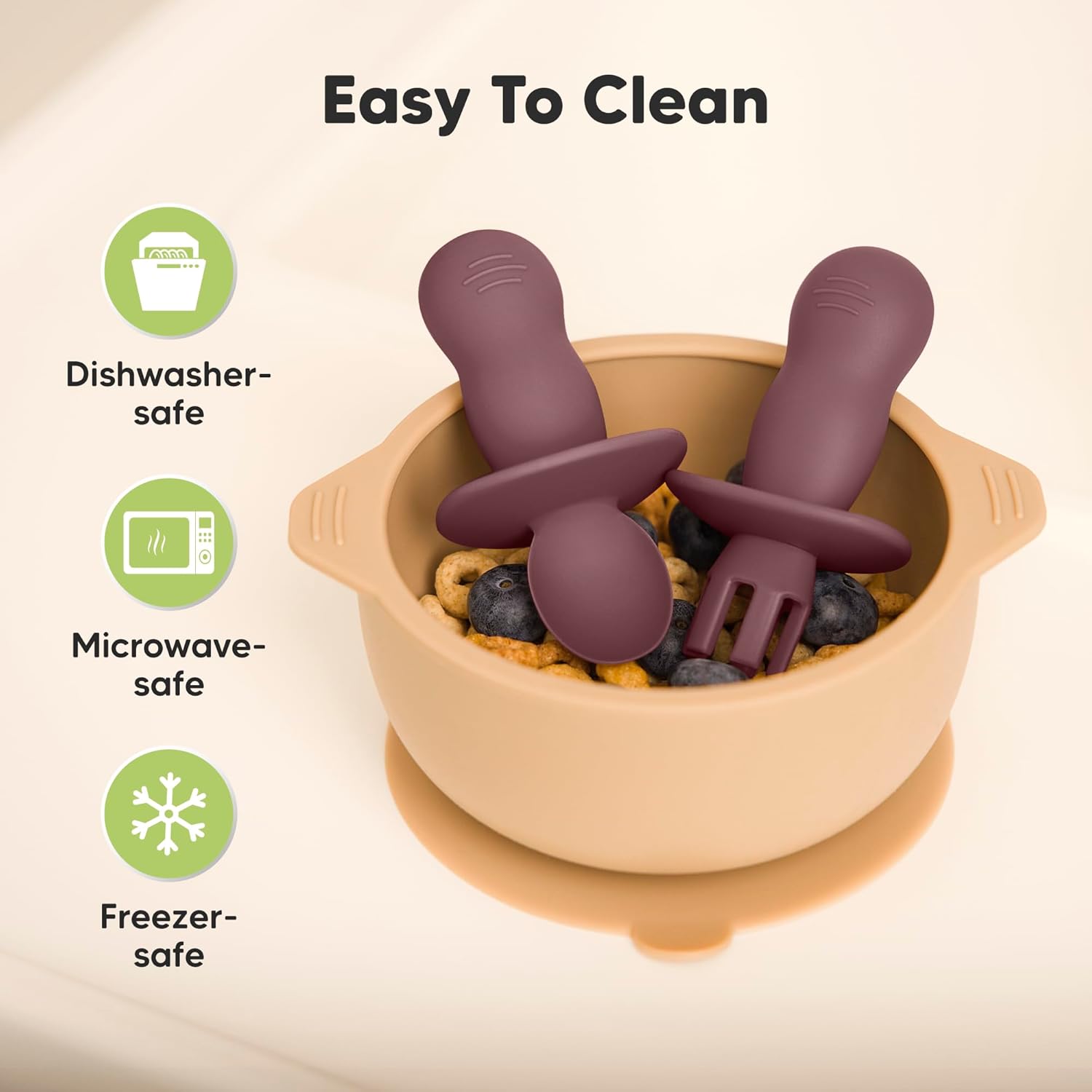 KeaBabies 4-Pack Silicone Feeding Set with 2-Pack Suction Bowls 1