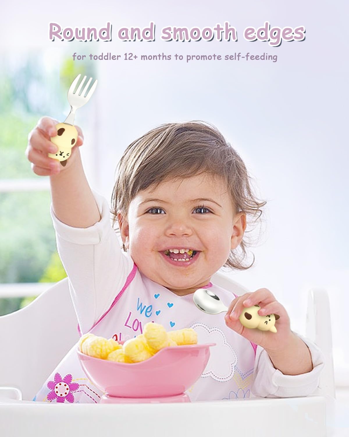 Toddler Fork Spoon Set with Case 12 Months