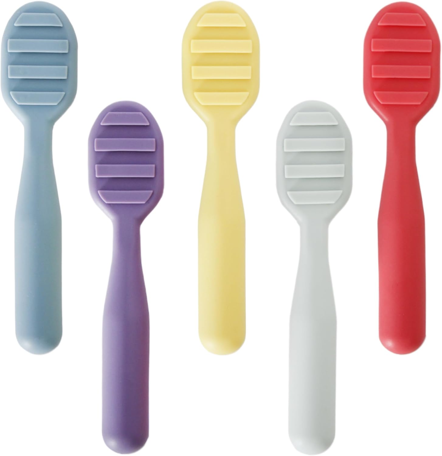 Youngever 5 Pack Silicone Learning Spoons for Kids 6 Months