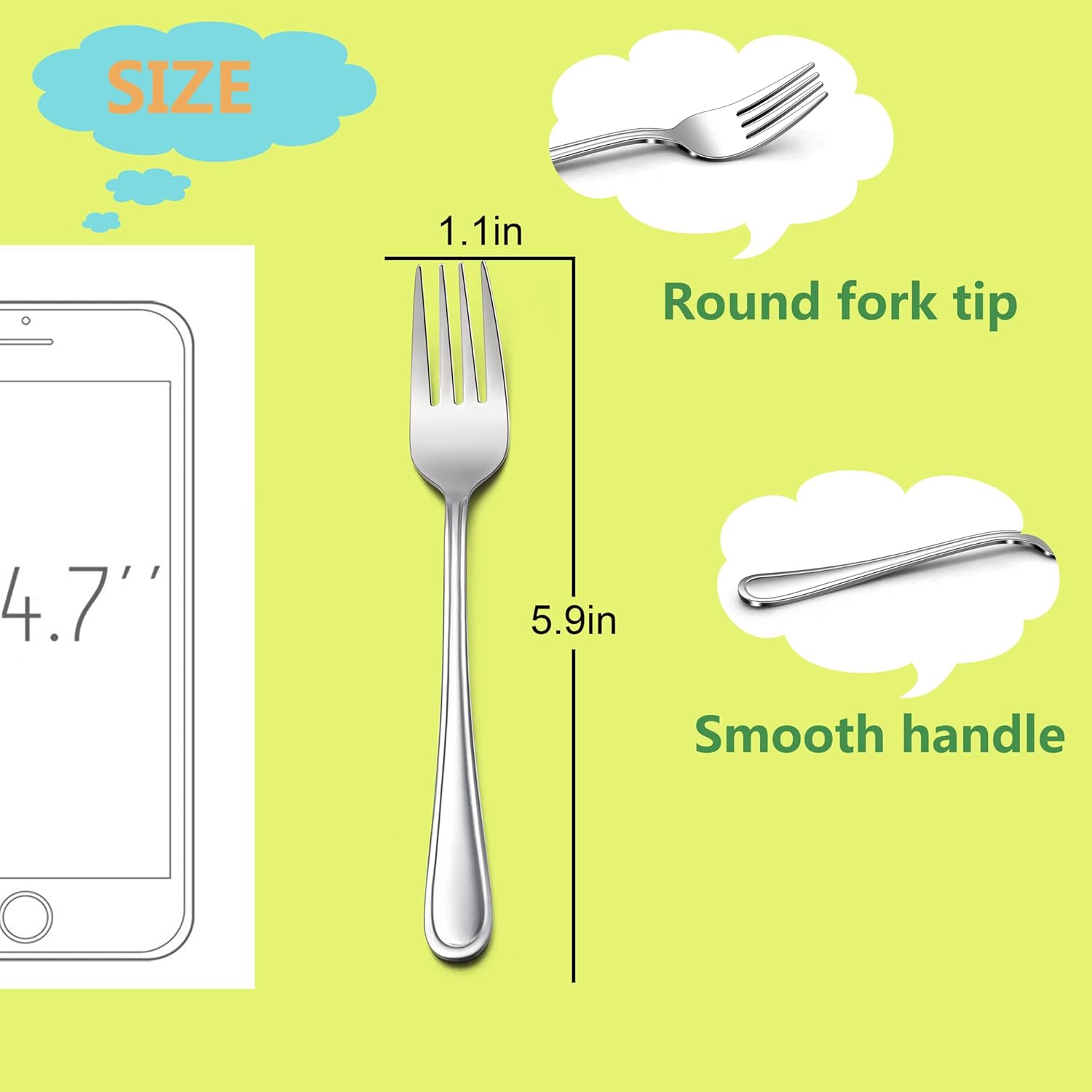 LIANYU 12-Piece Toddler Fork Set for 2-10 Years