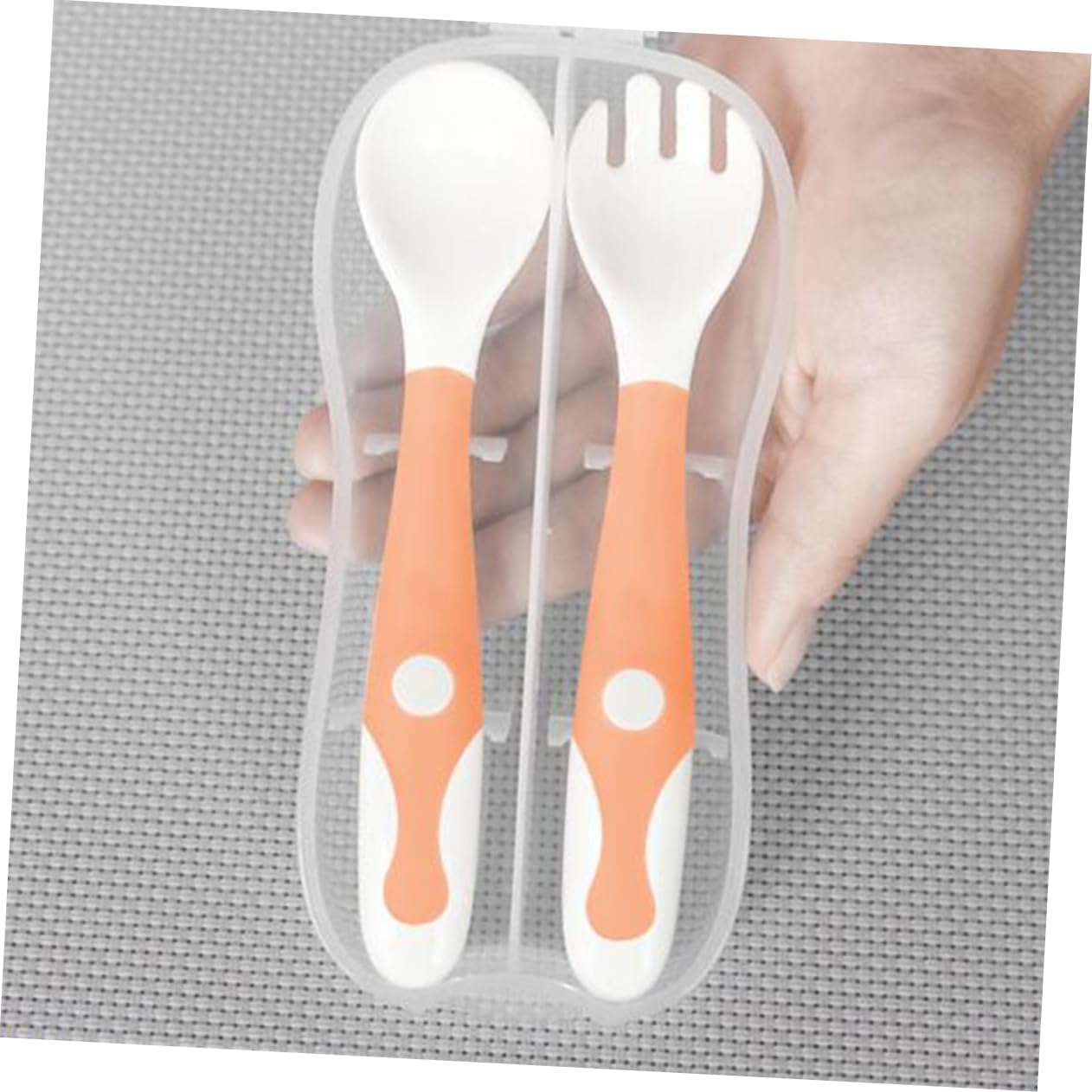 ORFOFE 4 Pcs Bending Fork Spoon Set for Safe Feeding 1