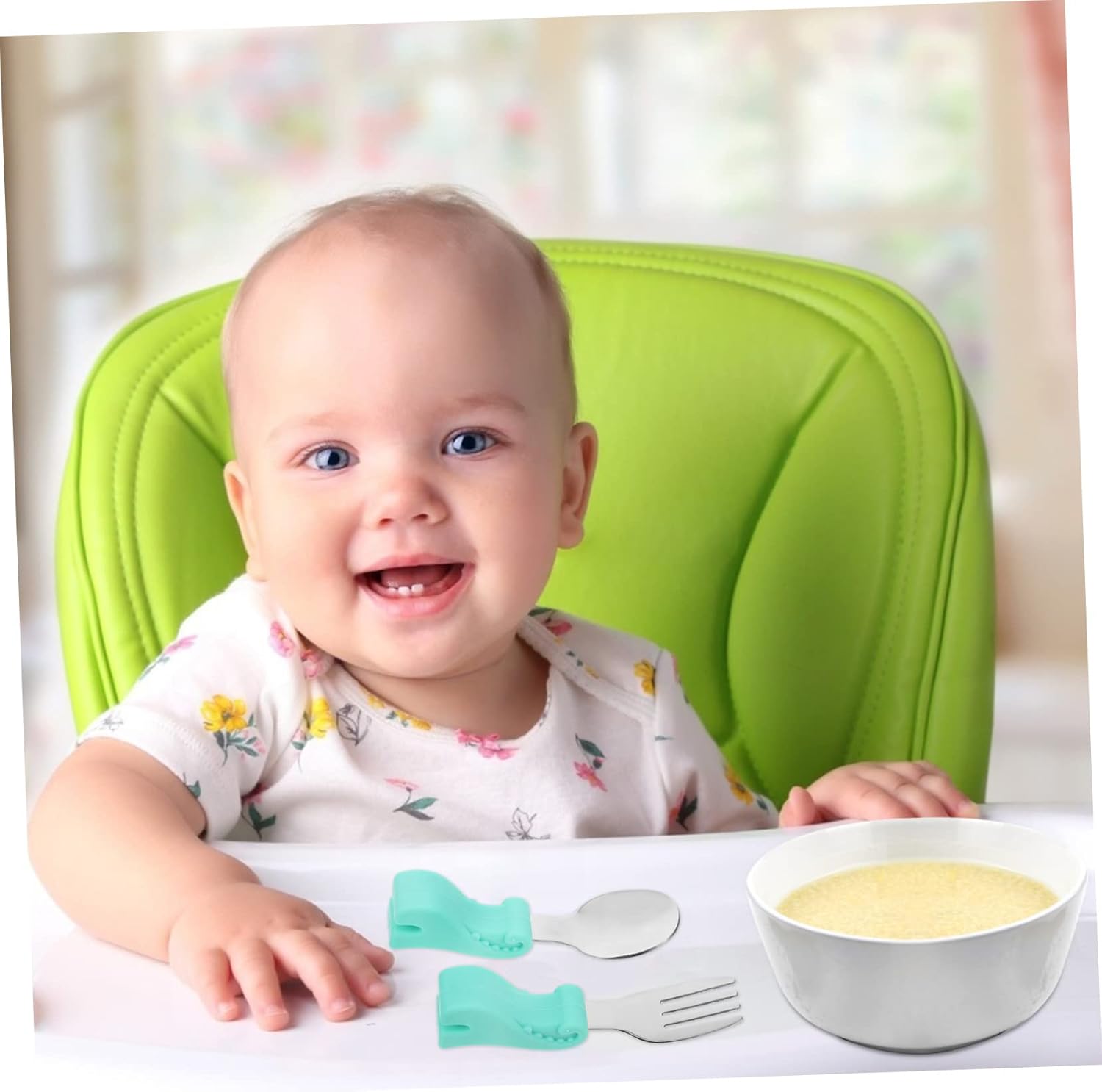 Beatifufu Dinosaur Cutlery Set for Baby Feeding