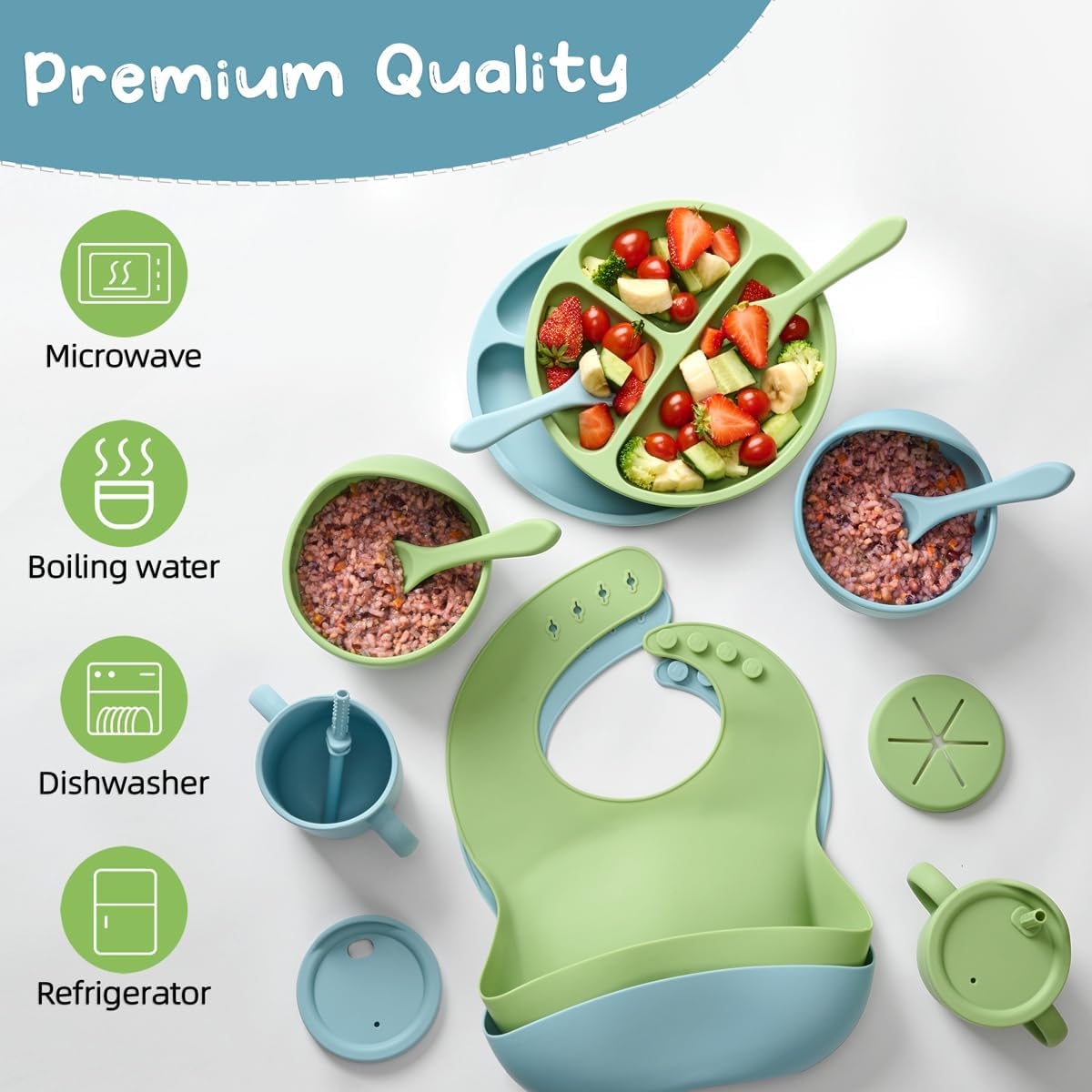 MumEZ Silicone Baby Feeding Set for 6 Months Up 1