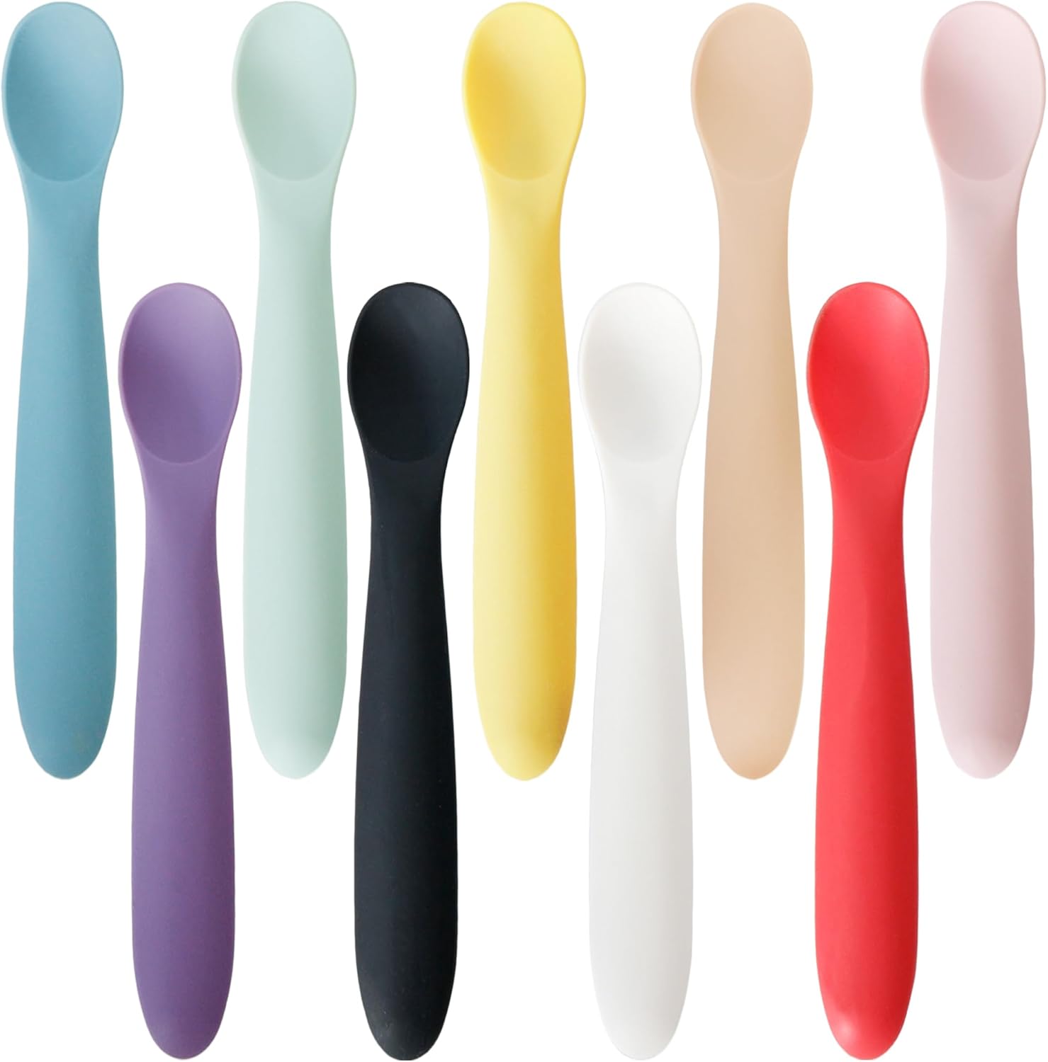Youngever 9 Pack Silicone Baby Spoons 1