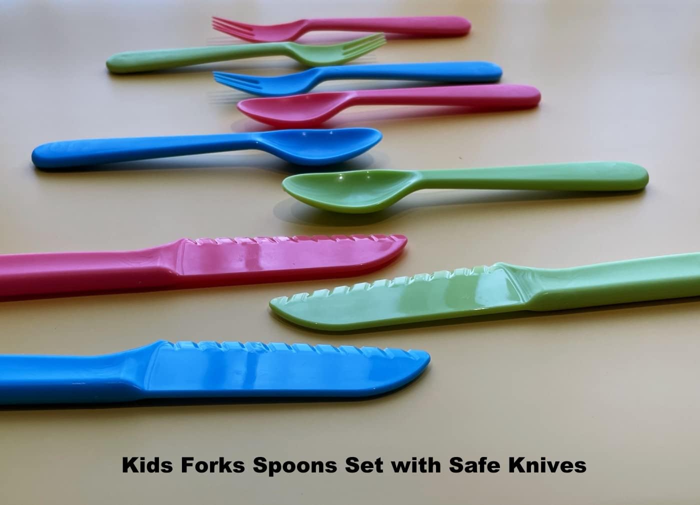 Jawbush 9 Pcs Kids Cutlery Set with Forks Spoons Knives