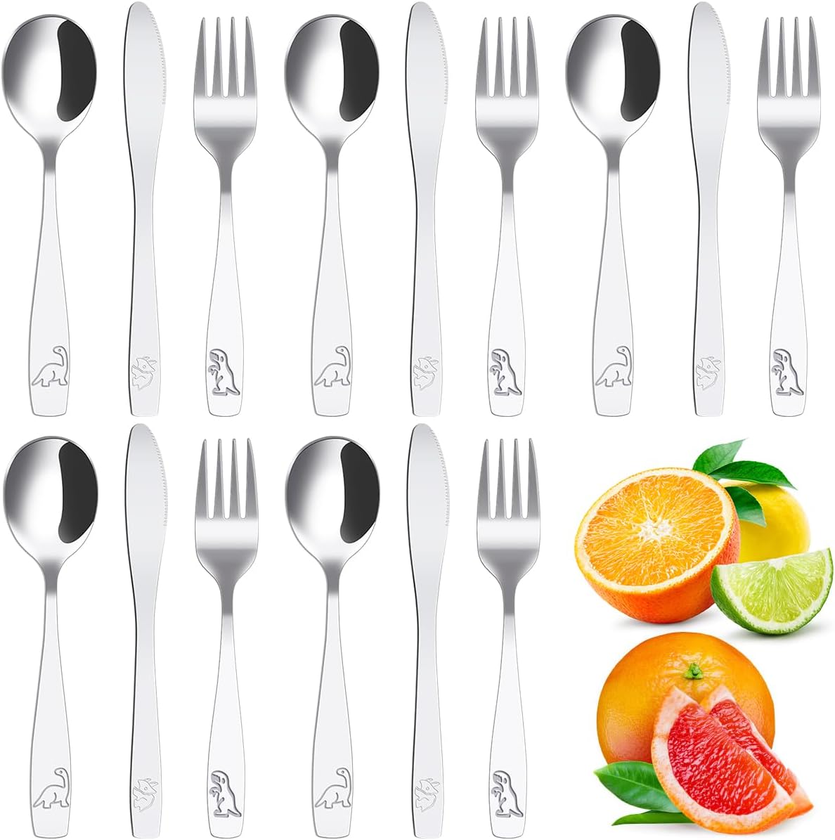 15Pcs Dinosaur Kids Silverware Set Dishwasher Safe