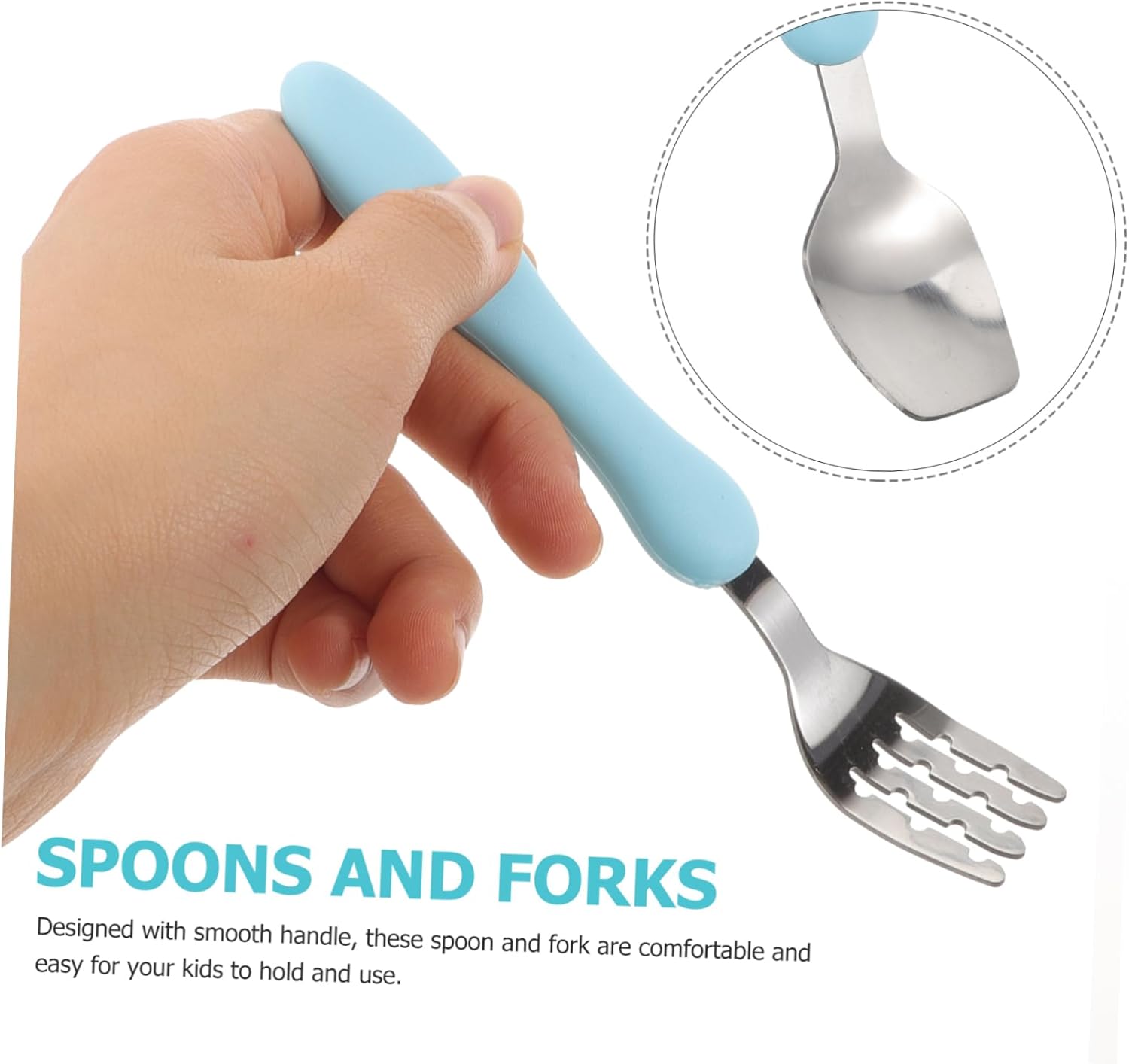 Beatifufu 3pcs Utensil Set for Baby Self Feeding