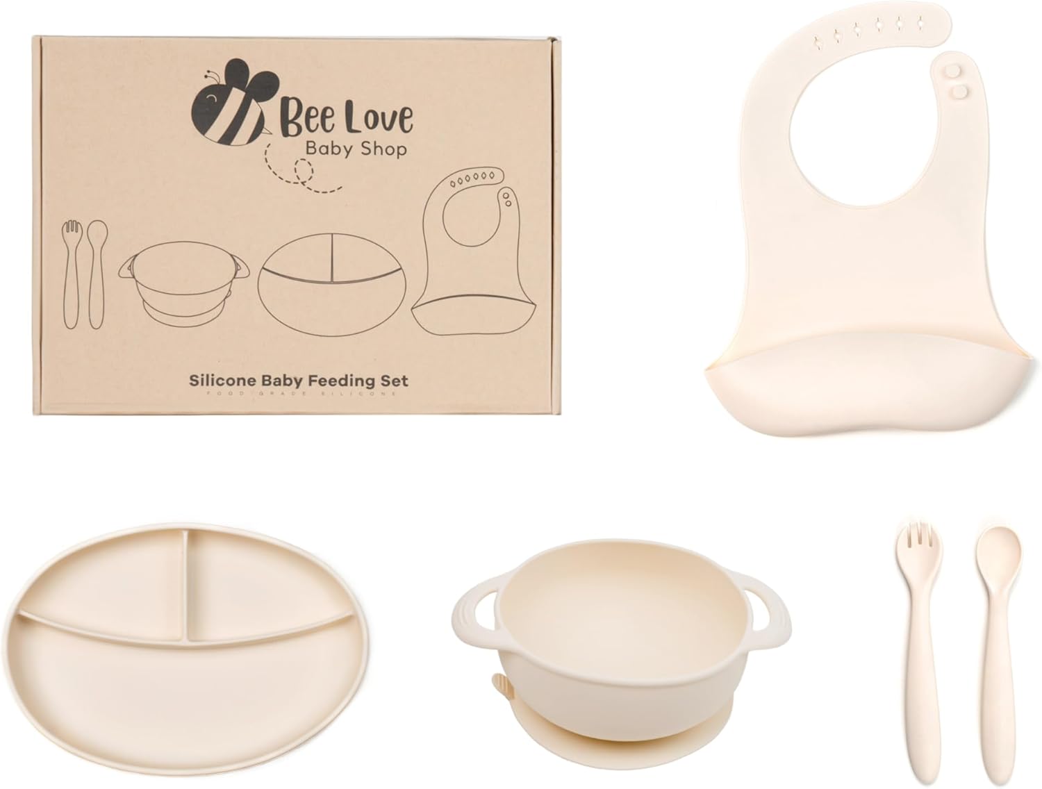 Bee Love Silicone Baby Feeding Set for 6 Months