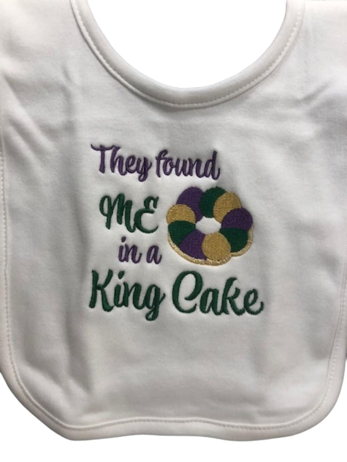 Handmade King Cake Bib Burp Cloth Set for Baby