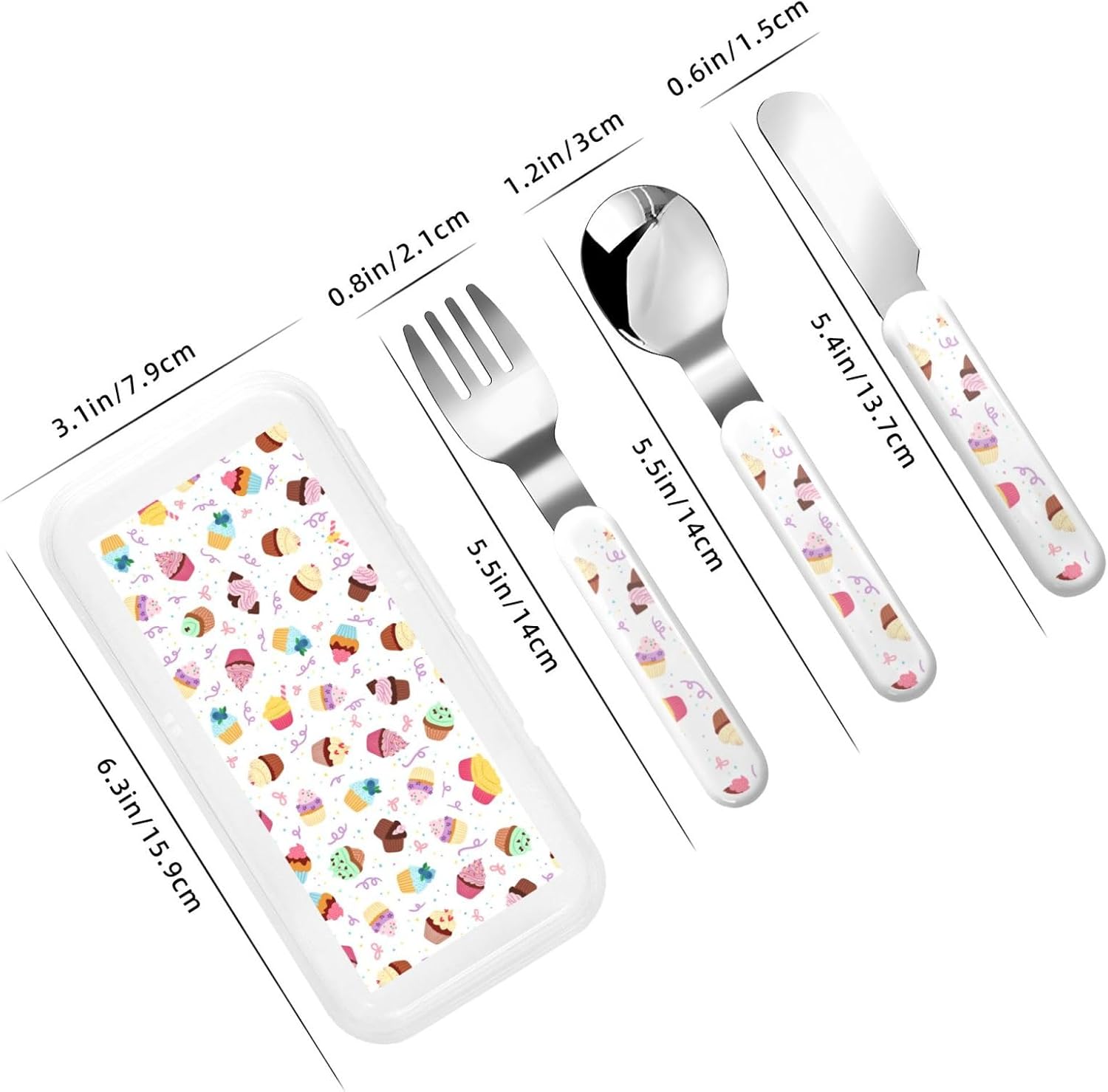Delicious Cupcakes Print Flatware Set with Travel Case