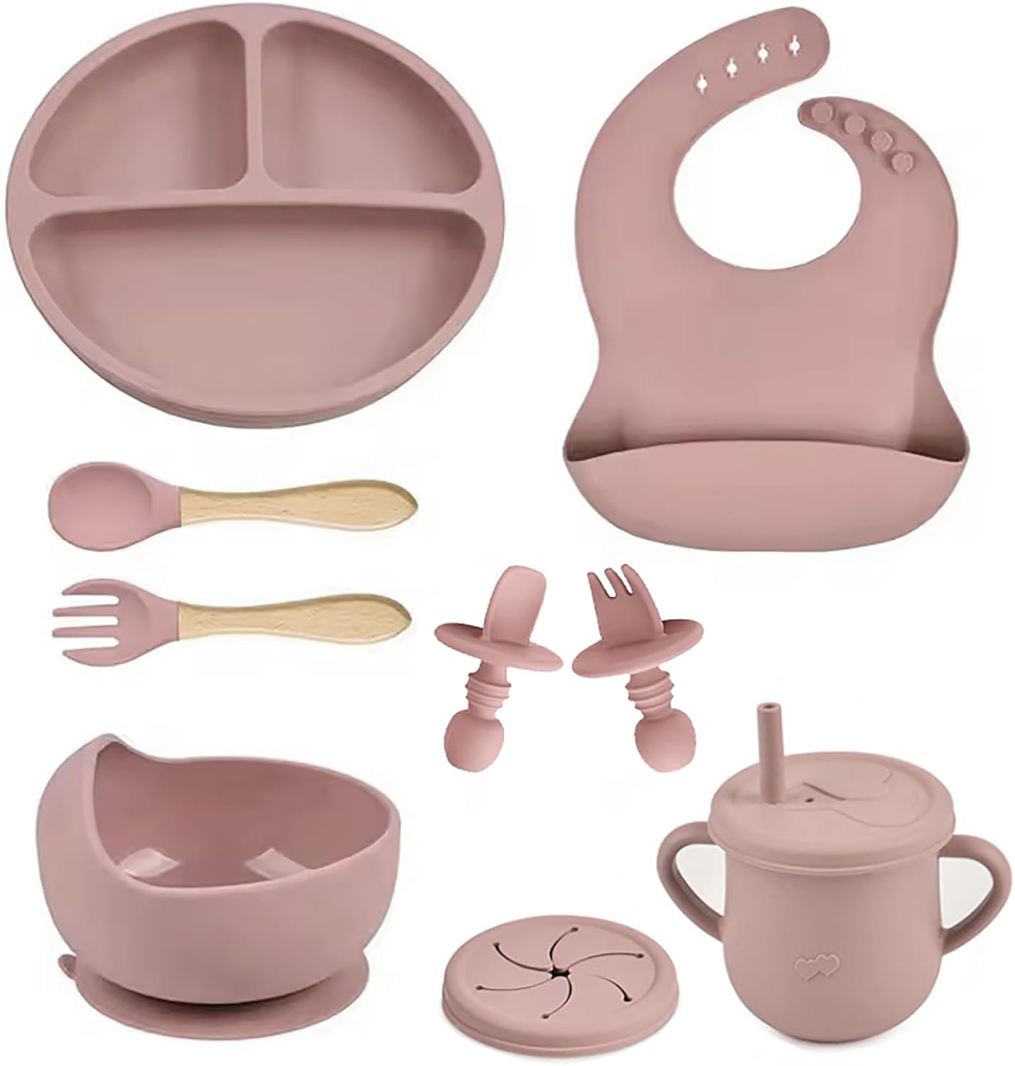 MTOMUYA Silicone Baby Feeding Set 9PCS 1