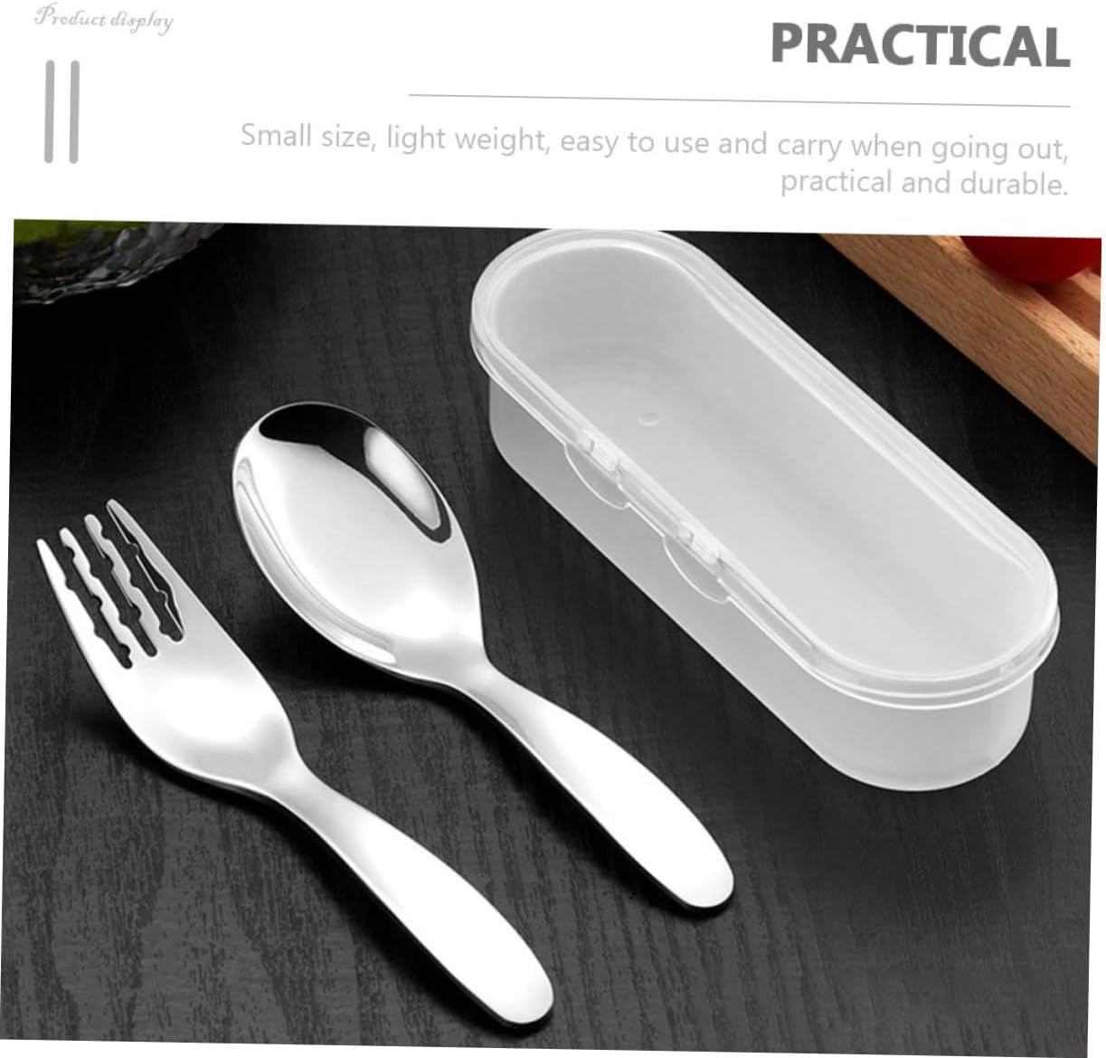 HONMEET 316 Stainless Steel Fork Spoon Set Self Feeding Utensils