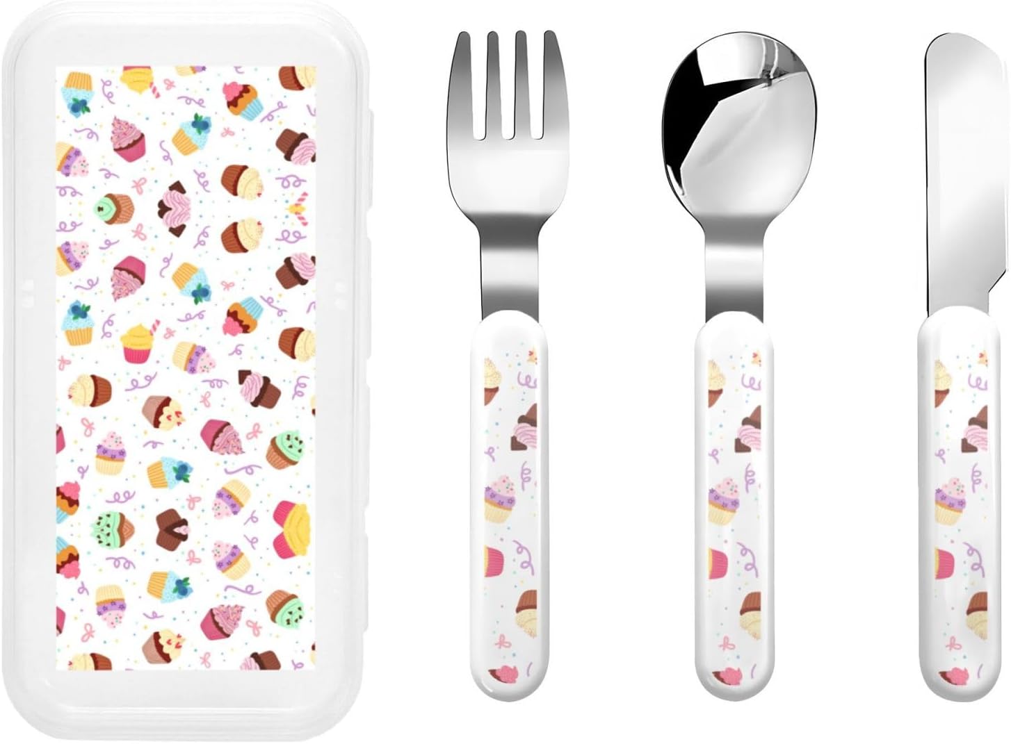 Delicious Cupcakes Print Flatware Set with Travel Case