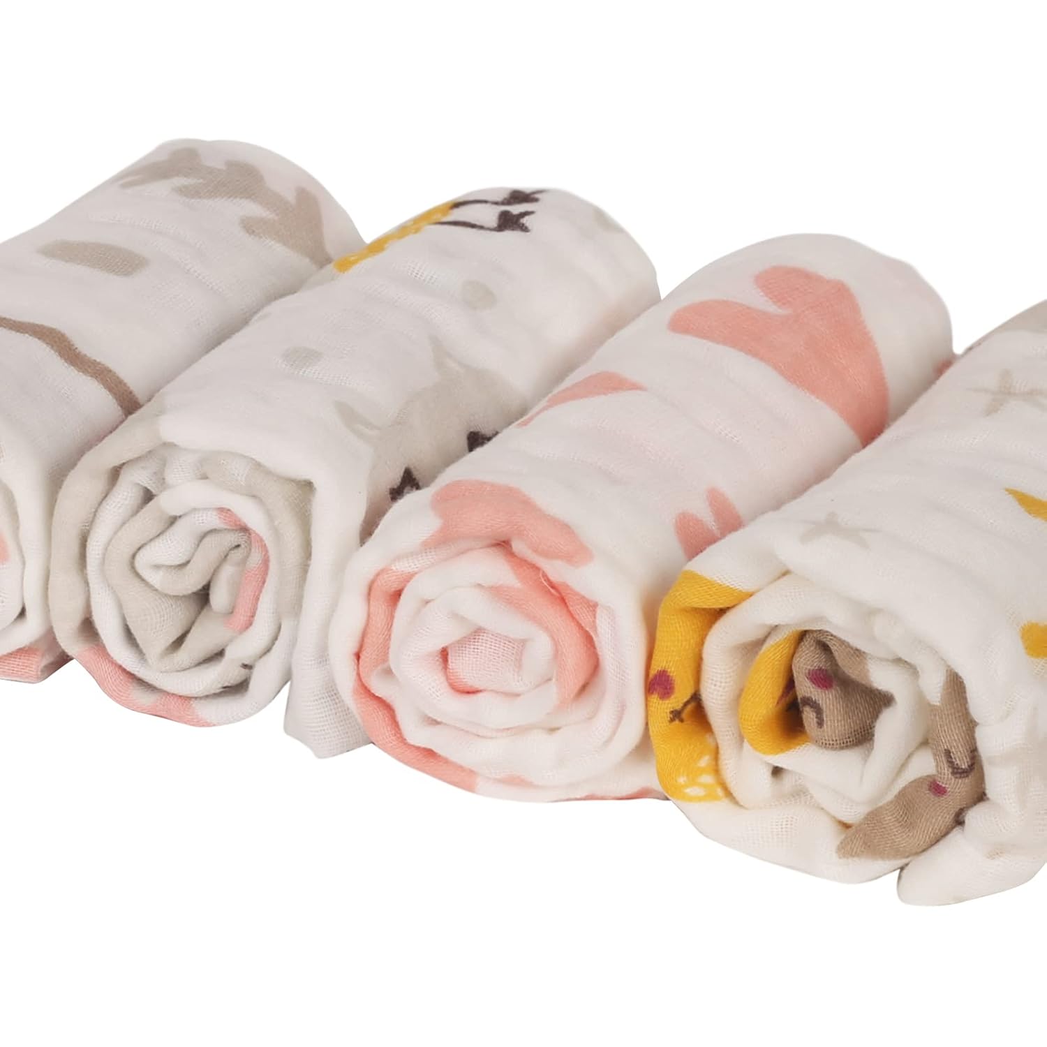 Softan Baby Muslin Burp Cloths 4 Pack Unicorn Star