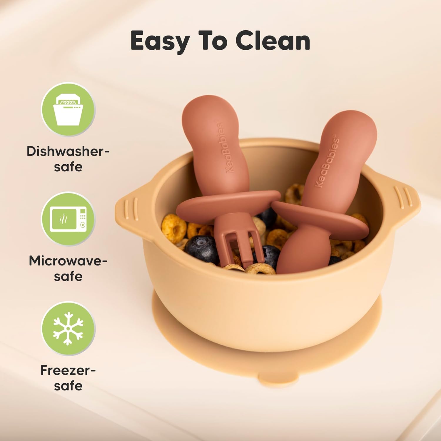 KeaBabies 4-Pack Silicone Baby Utensils 12-Pack Food Containers 1