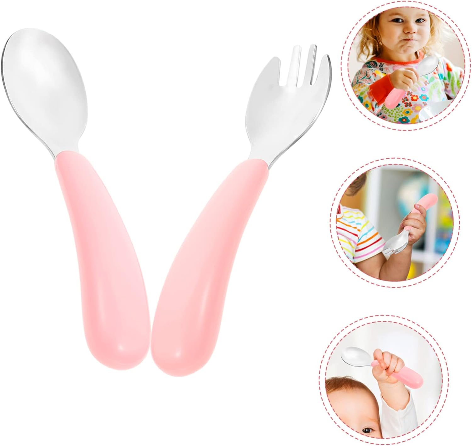 Infant Fork and Spoon Set for Safe Eating at Home