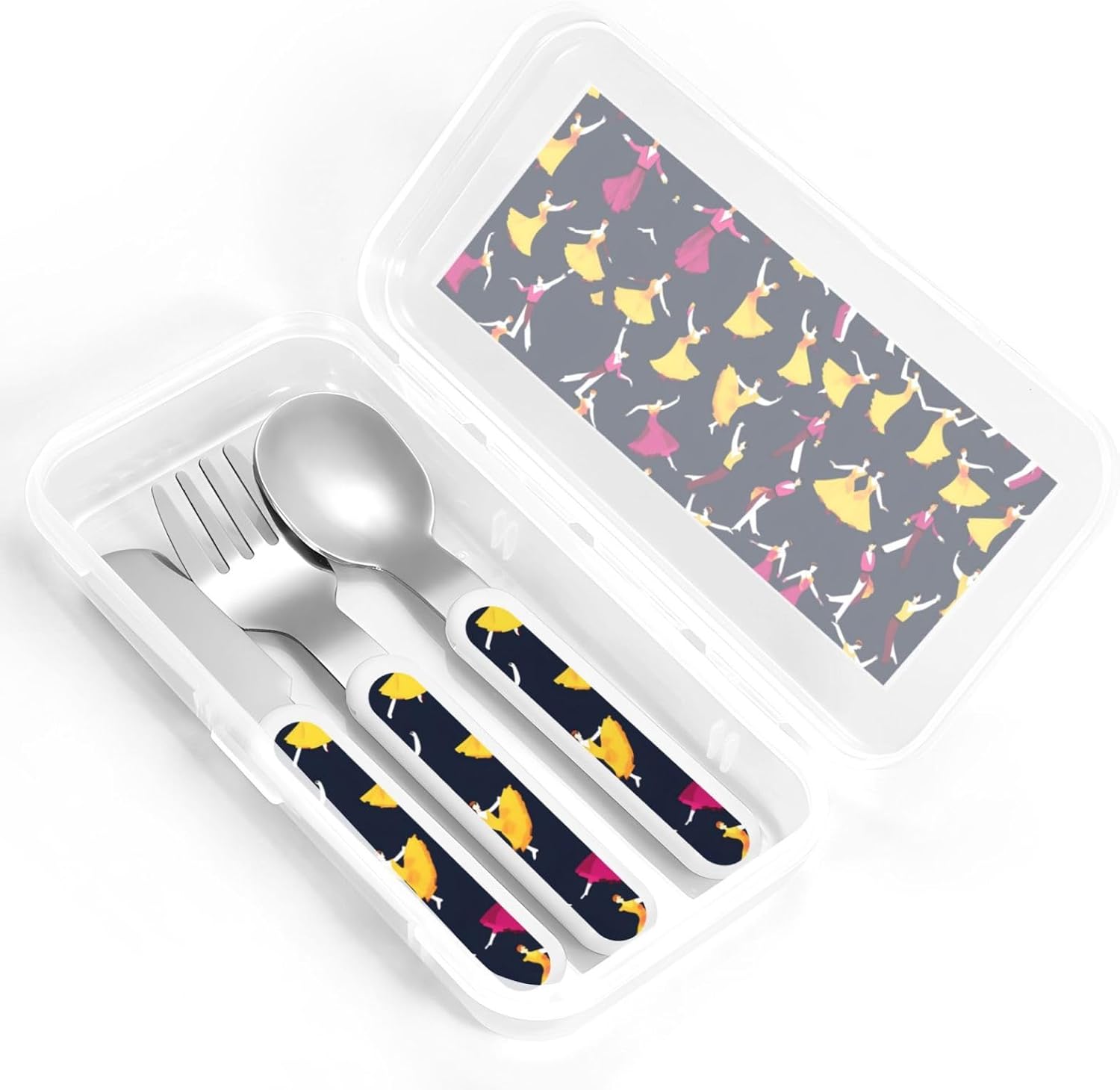 Ballroom Dance Pattern Flatware Set with Travel Case