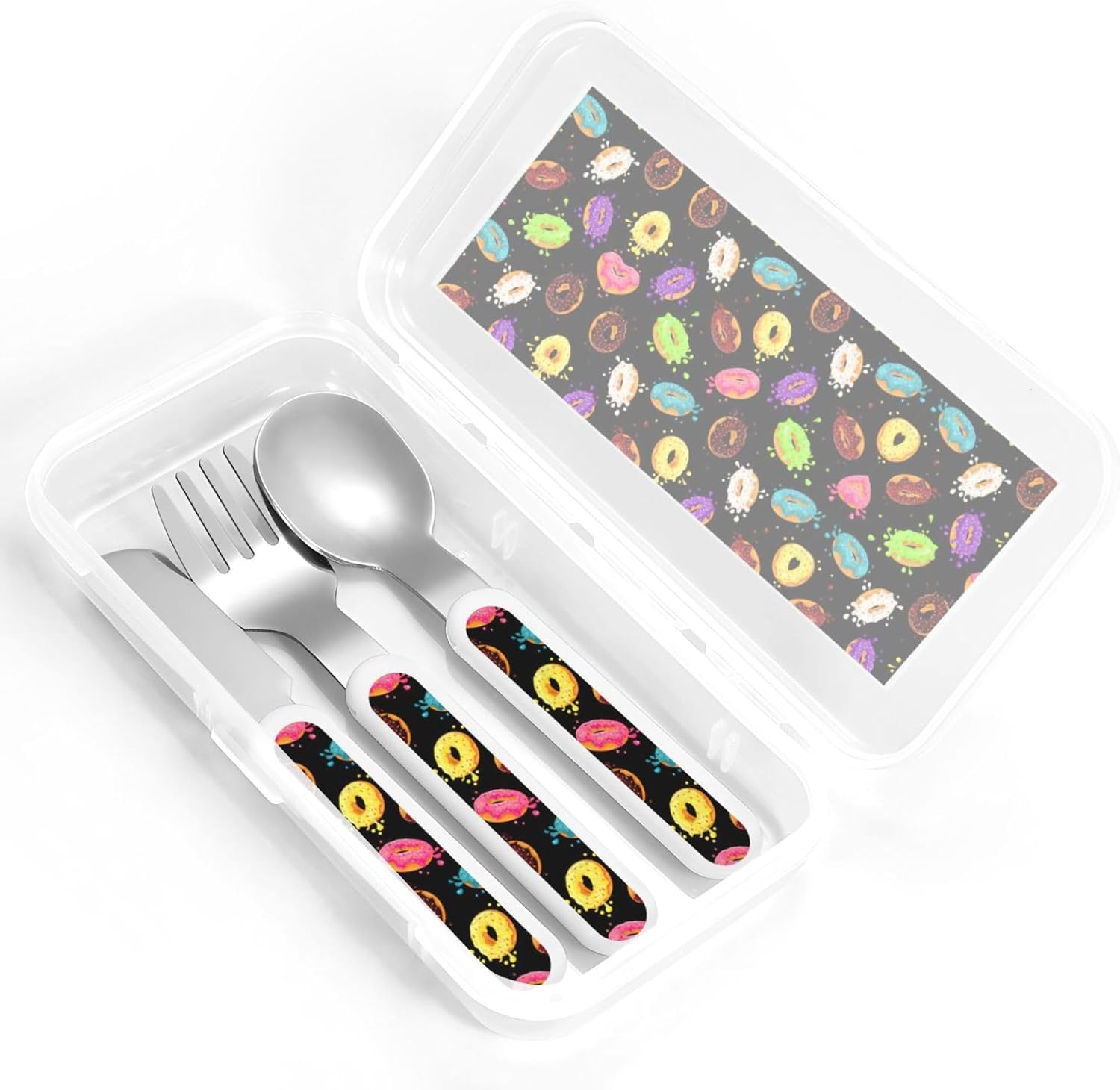 Donut Print Utensils Set with Travel Case 1