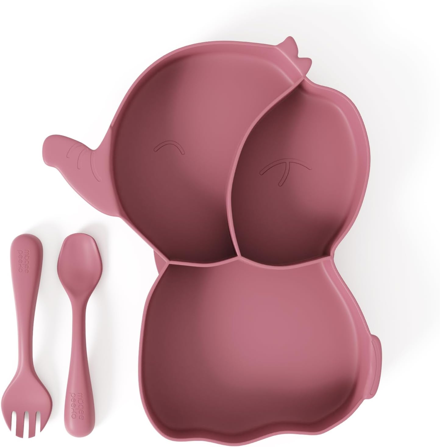 Muqee Peeko Toddler Suction Plates with Elephant Design