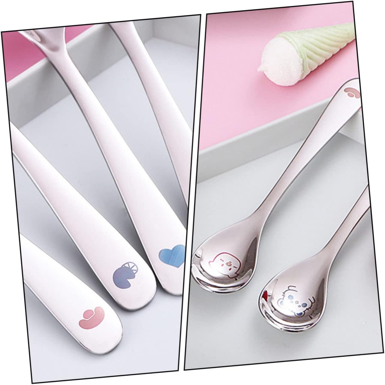 4pcs Stainless Steel Cartoon Spoons Set for Babies