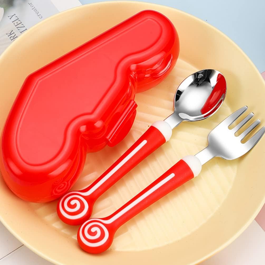 Hemoton Baby Fork Spoon Set with Travel Case 1