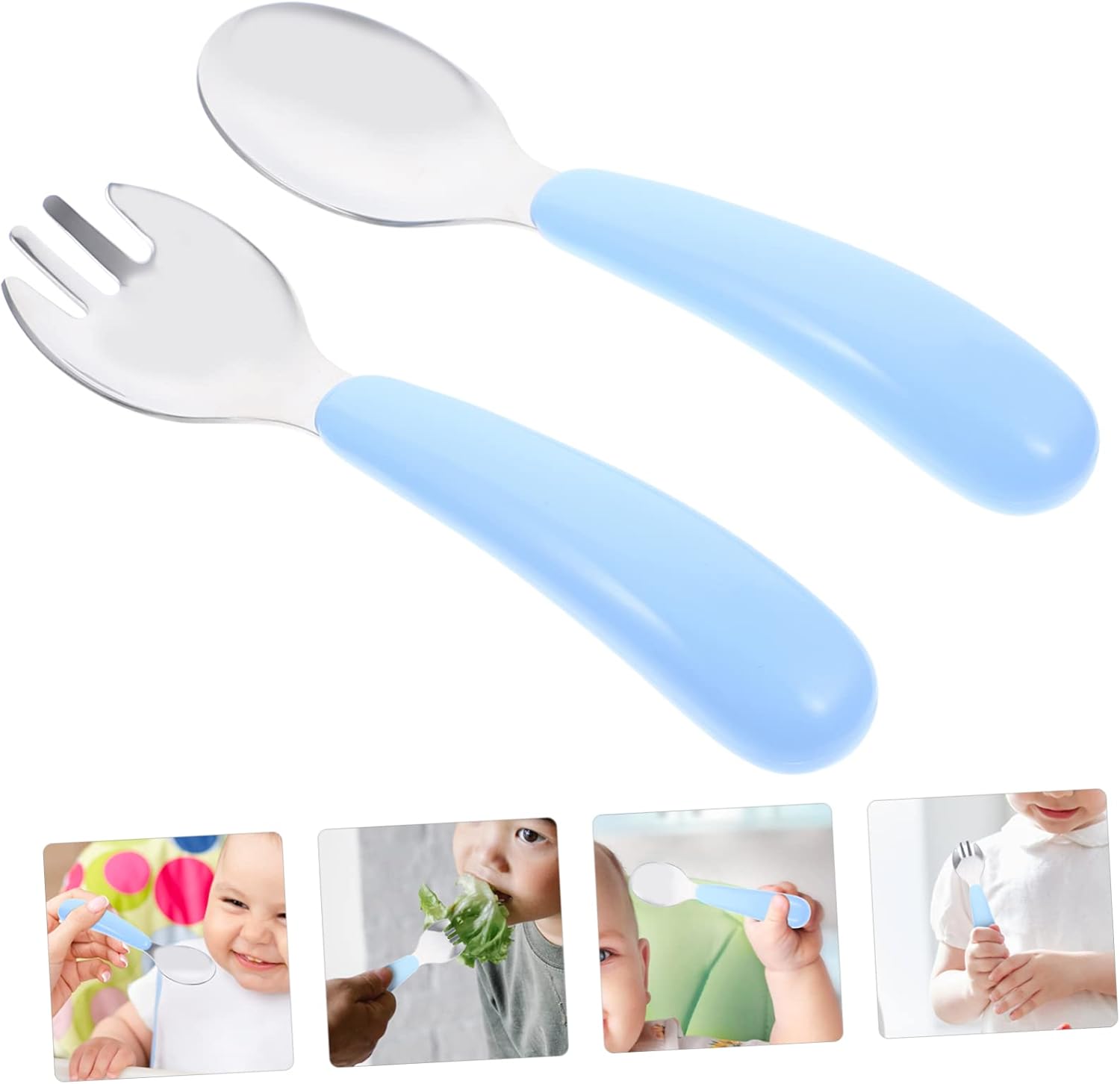 Mikinona Baby Spoon and Fork Set for Safe Feeding