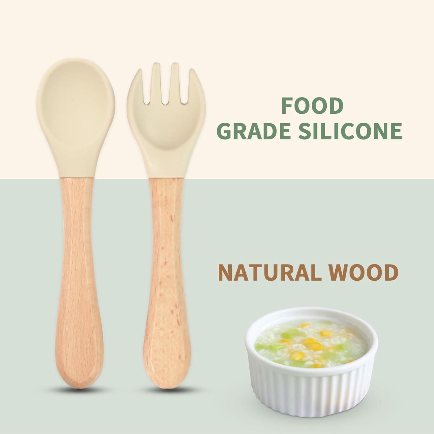 LITTLE RAWR Silicone Baby Spoons Forks 6 Pack