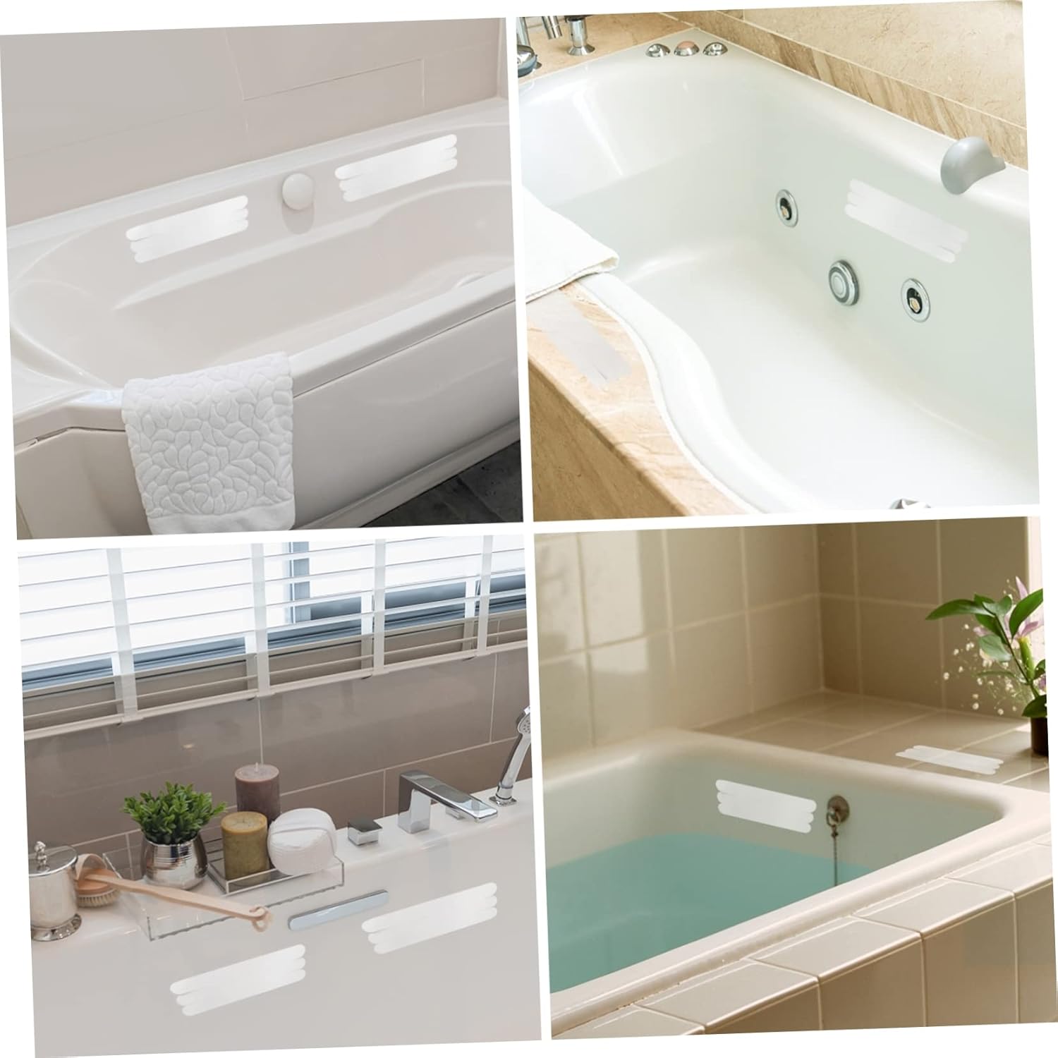 Zerodeko 6pcs Transparent Anti-Slip Bath Treads
