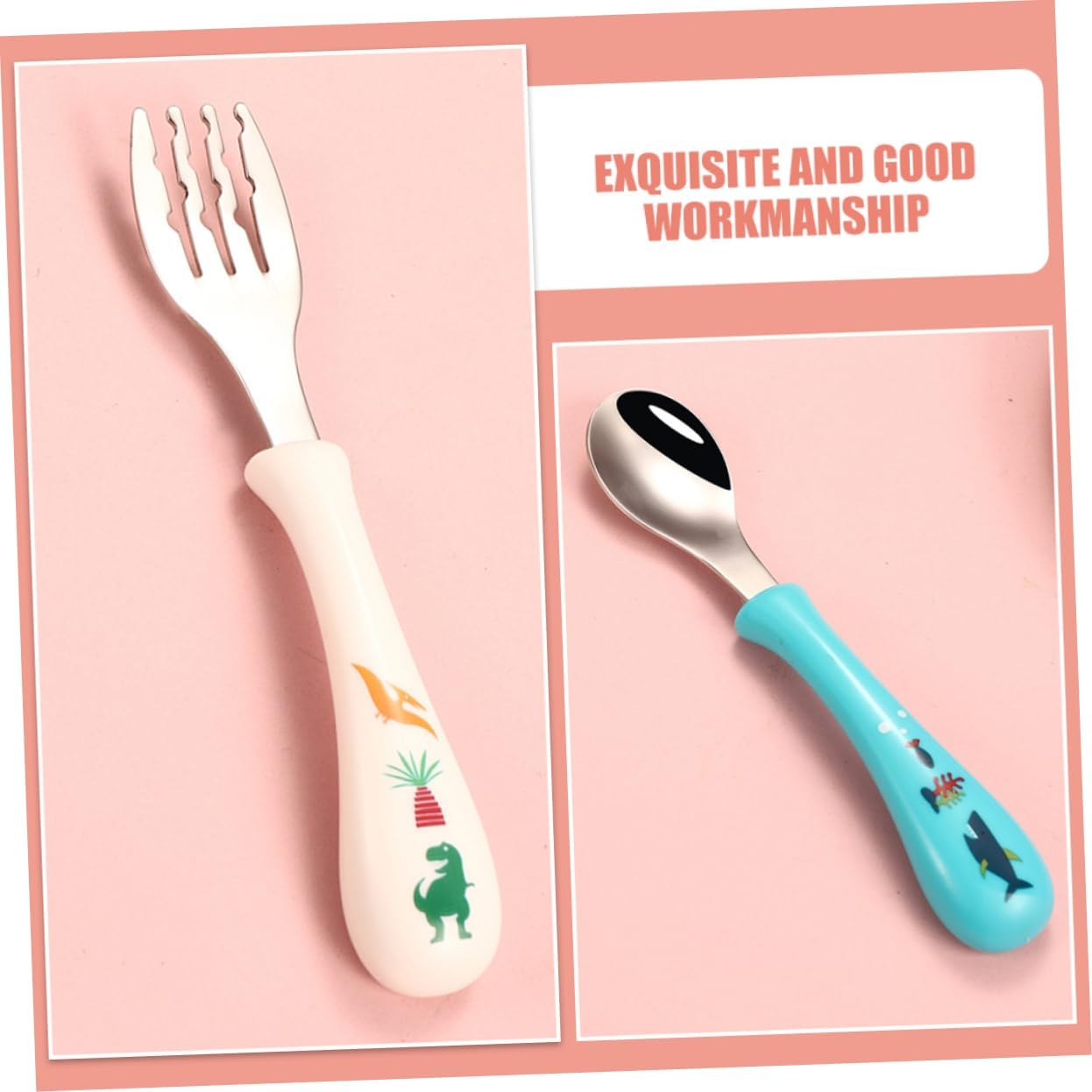 3 Piece Cartoon Stainless Steel Utensils Set