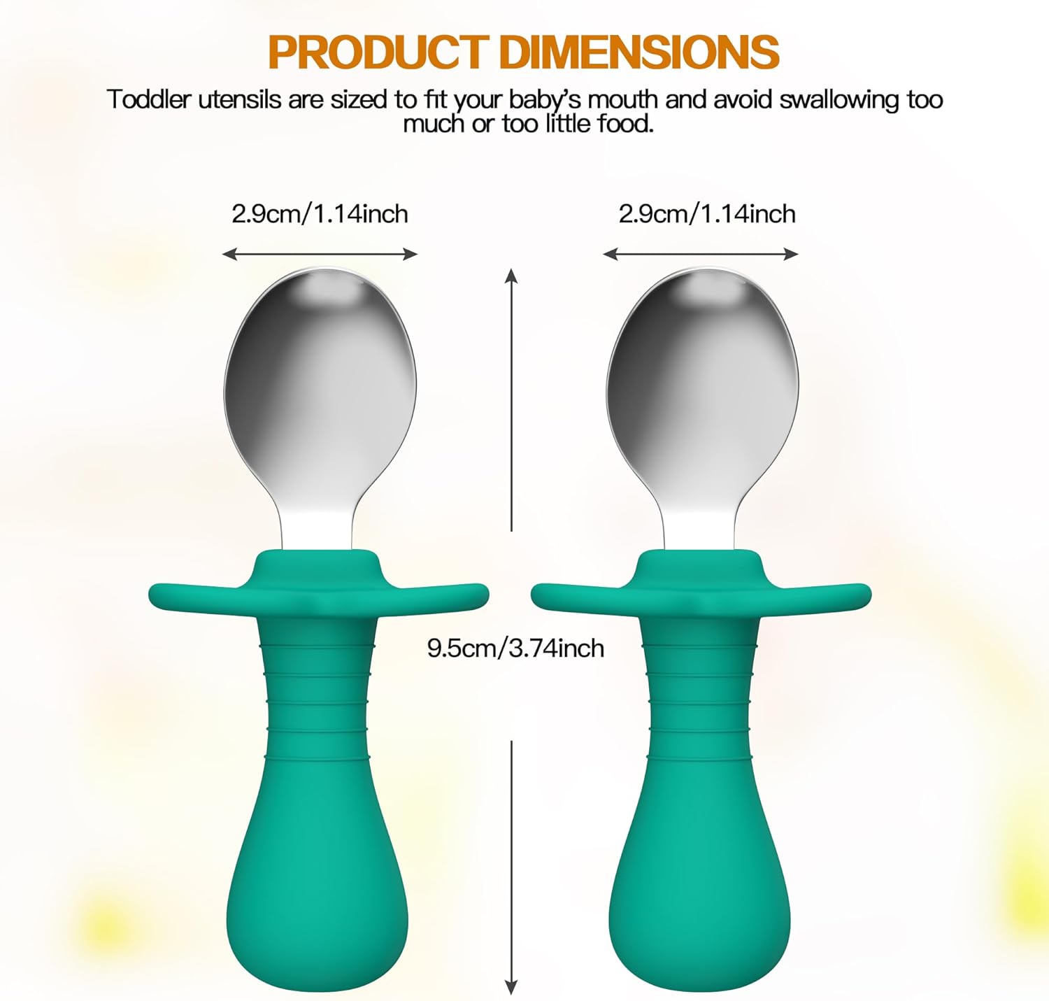 SFCCMM Toddler Spoons with Silicone Handle