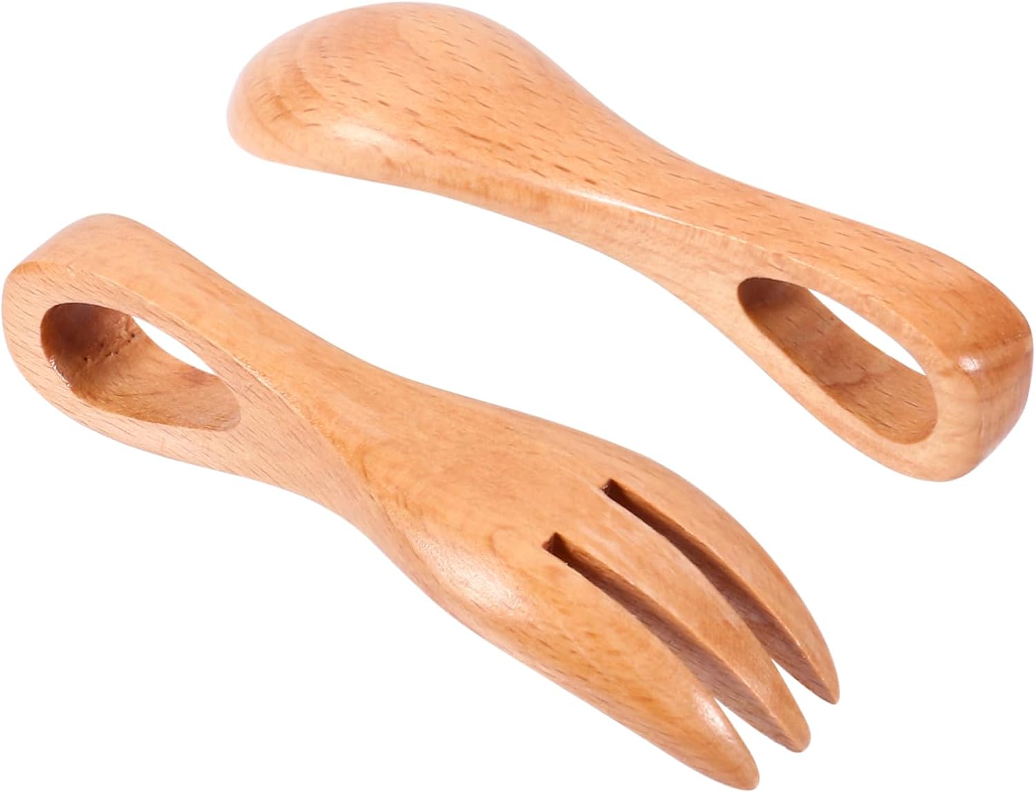 OKUMEYR Wooden Kids Cutlery Set with Spoon and Fork