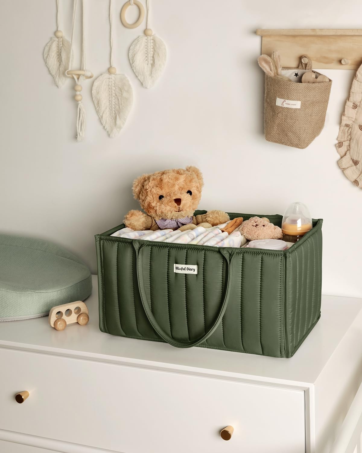 Blissful Diary Diaper Caddy Organizer Deep Green