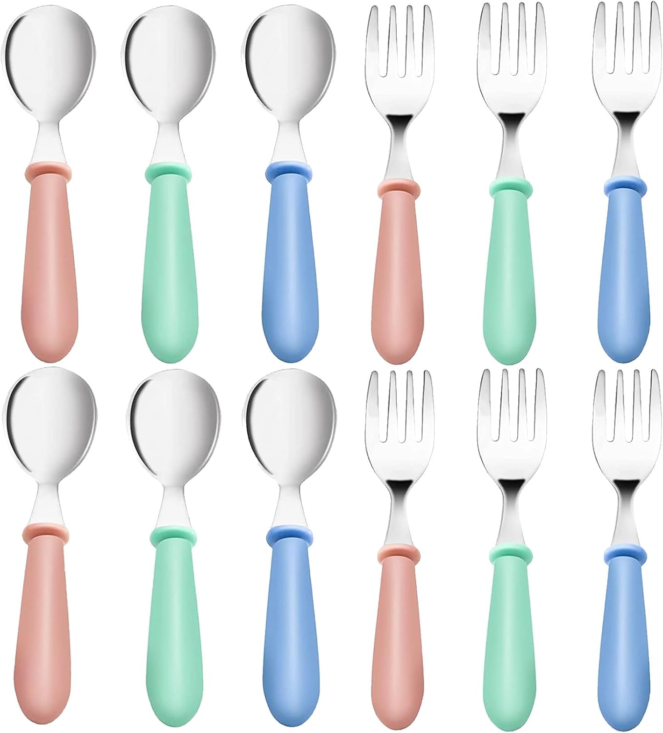 12 Piece Toddler Stainless Steel Utensils Set