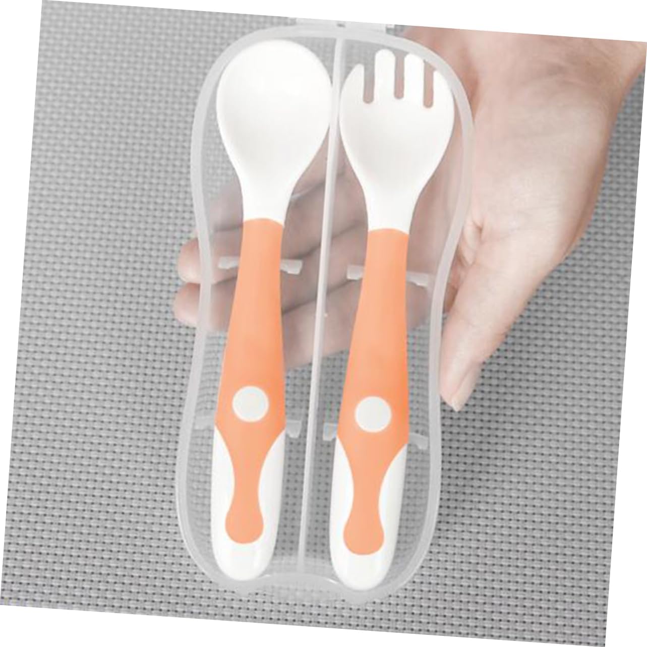 Toyvian 4 Pcs Bending Fork and Spoon Set for Baby Mealtime