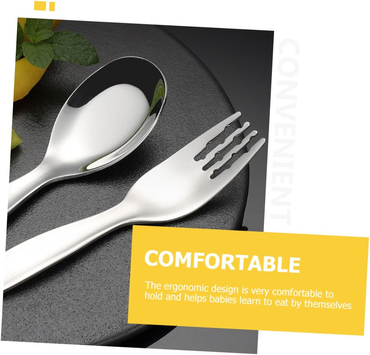 HAPINARY 316 Stainless Steel Fork Spoon Set 2PCS