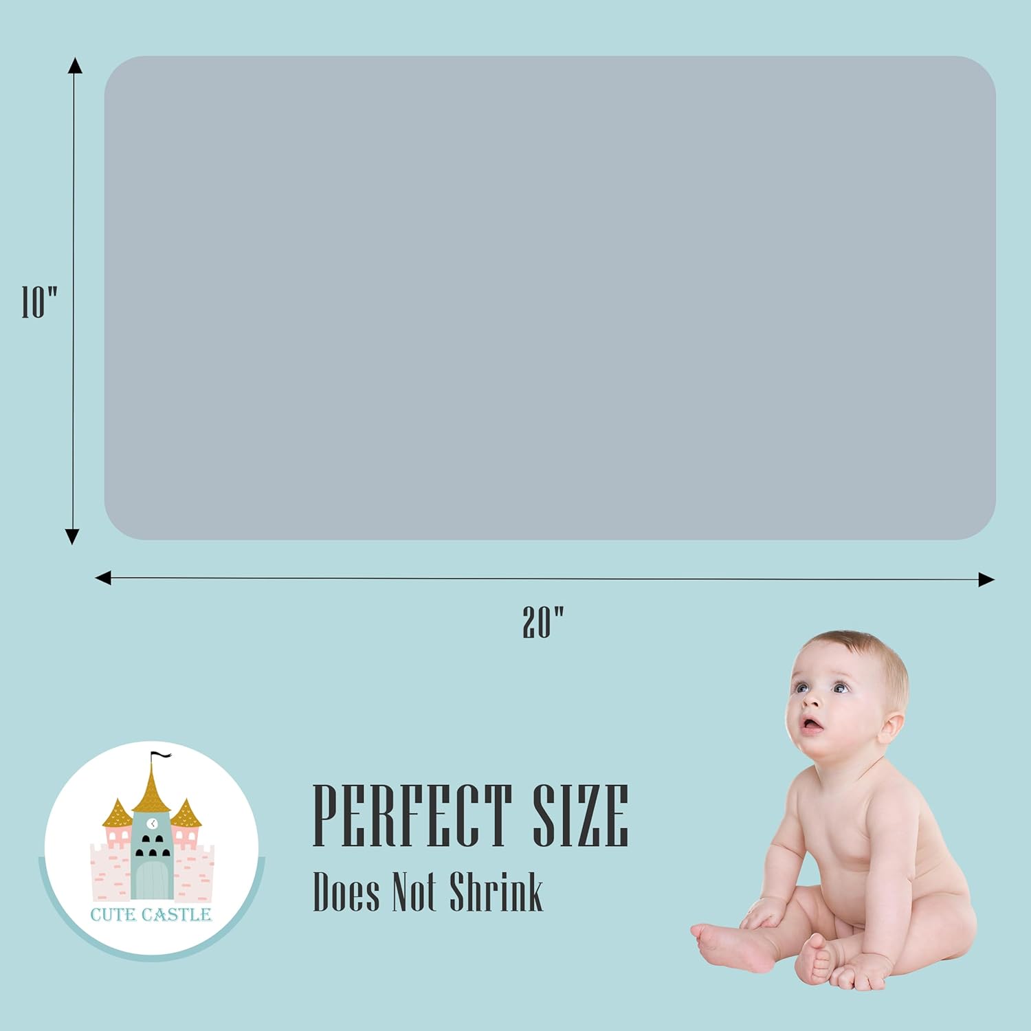 Cute Castle 12 Pack Muslin Burp Cloths - 20x10 Ultra Soft Cotton