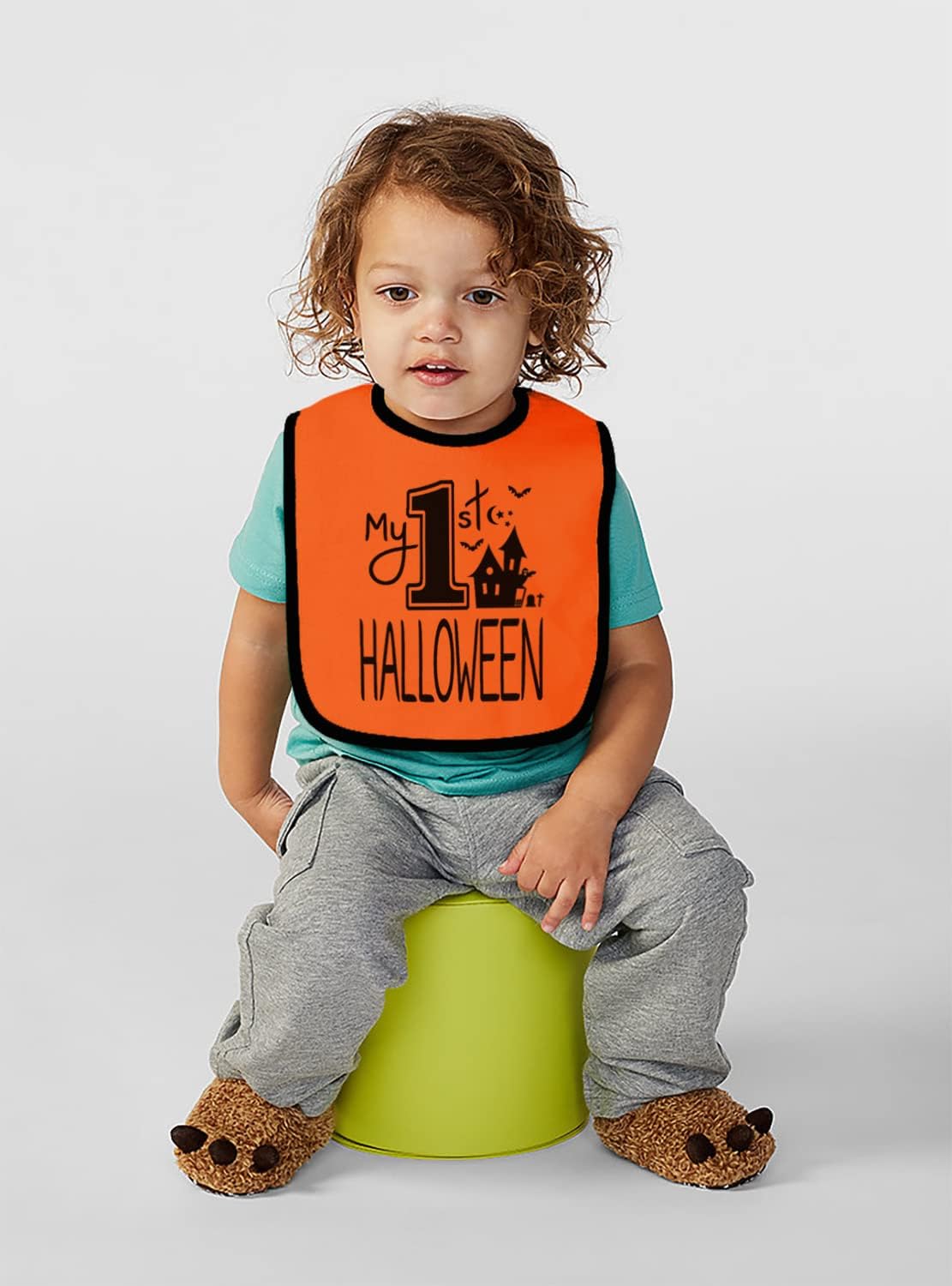 Aidens Corner Cute Halloween Pumpkin Bib Set
