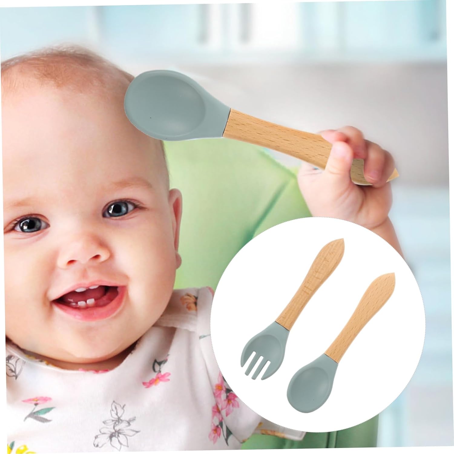 Adorable Fork and Spoon Set for Baby Weaning