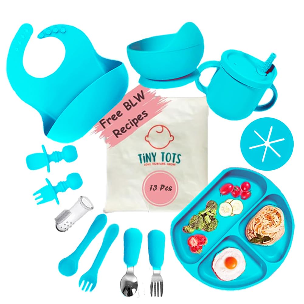 TinyTots Silicone Baby Feeding Set 13 pcs with BLW Recipes