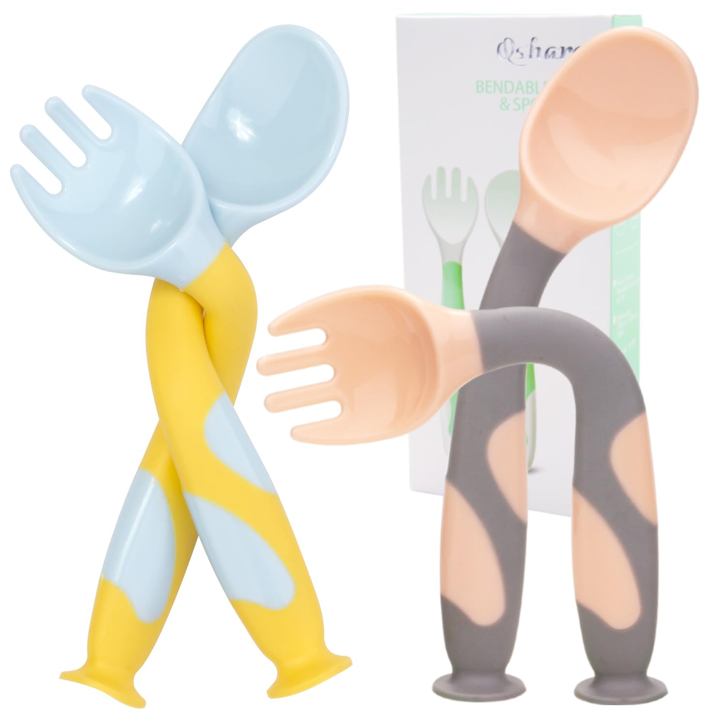 Linowos Baby Utensils Set with Travel Safe Case