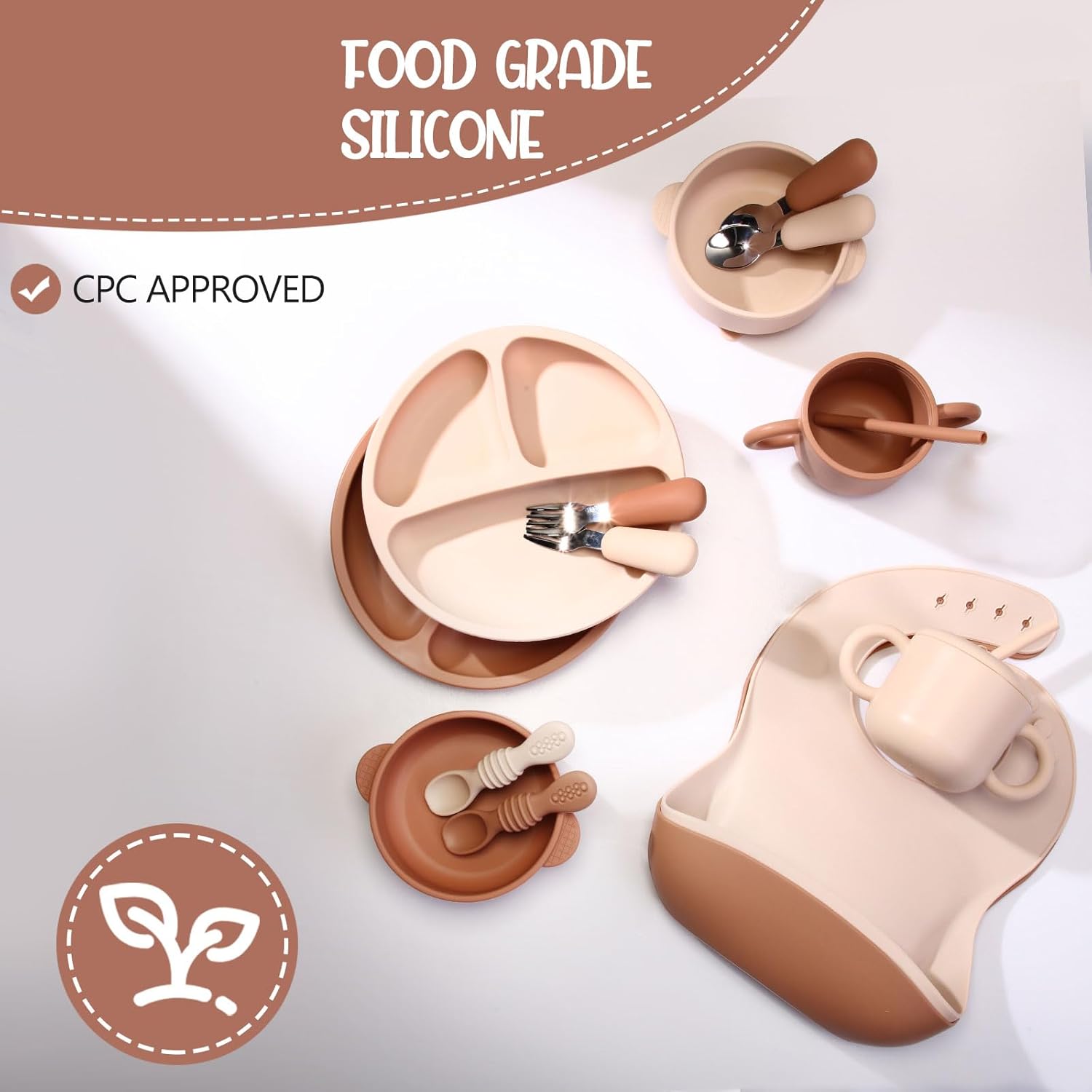 Yinder 16 Pcs Silicone Baby Feeding Set for 6 Months 1