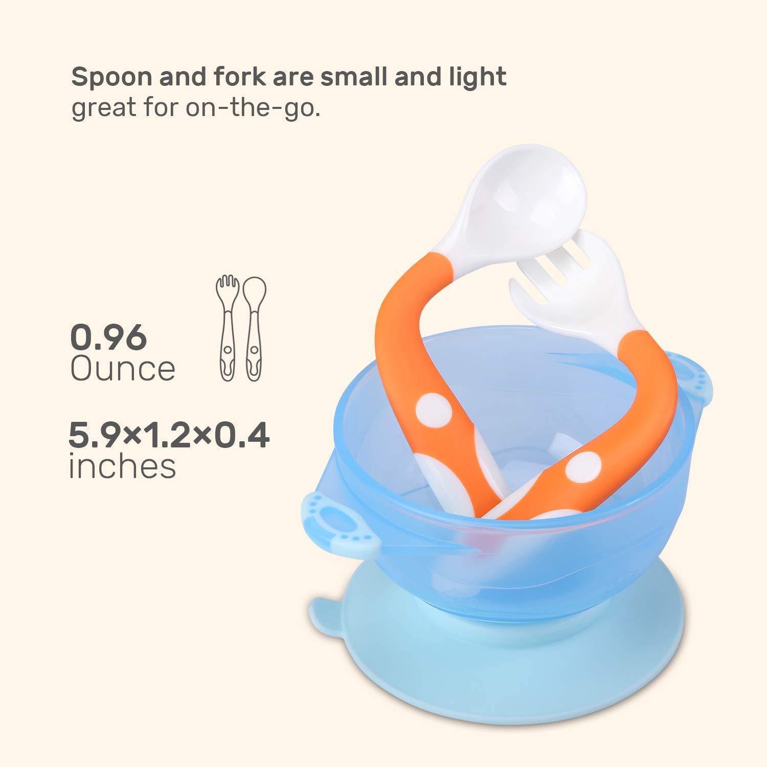 Cute Stone Baby Spoons Forks 3 Sets Self Feeding