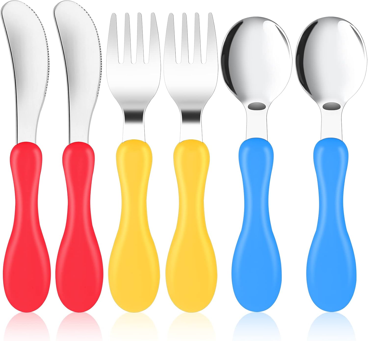 RAIHOMKIT Toddler Silverware Set 6 Pcs Metal Forks and Spoons Knife
